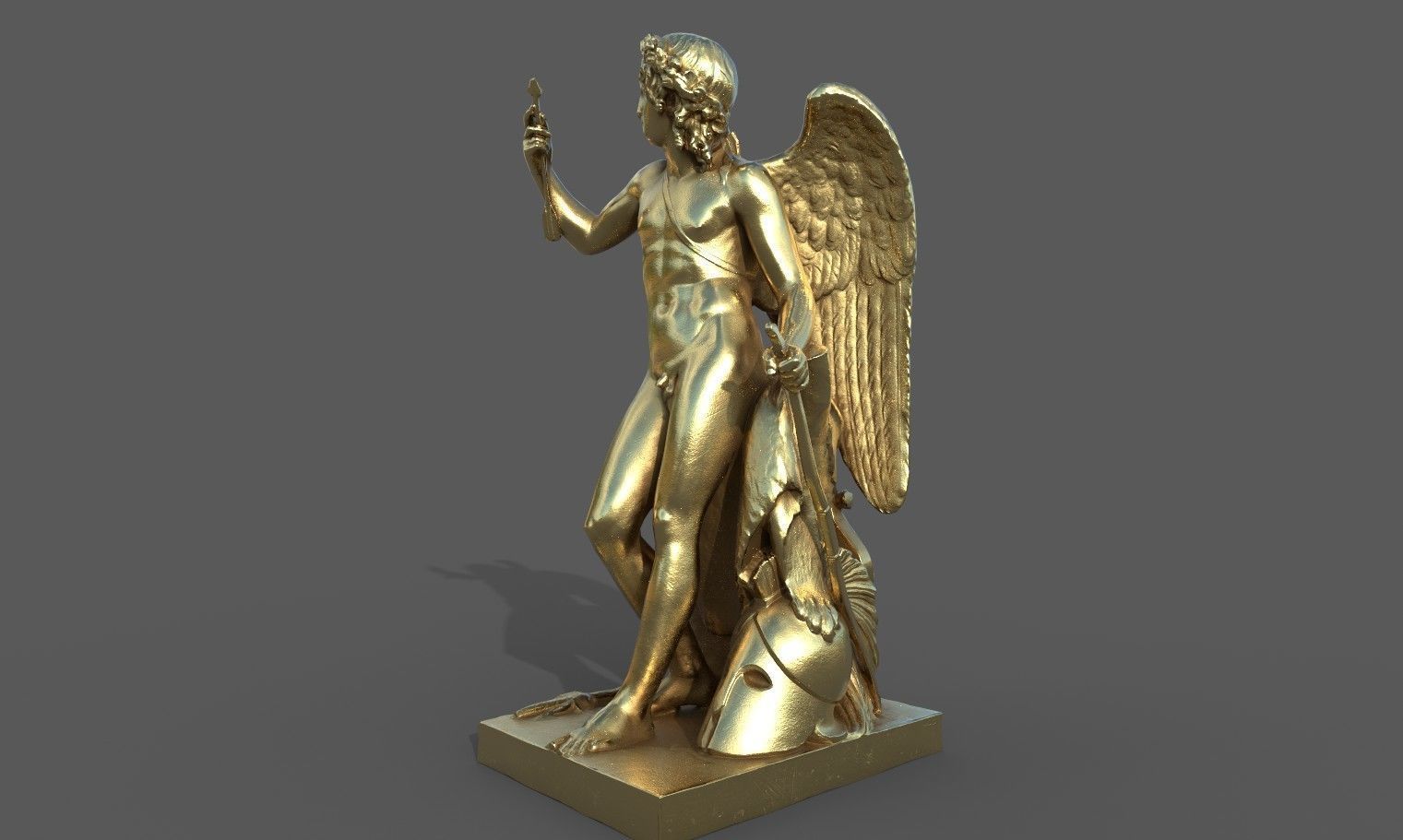 Statue of Cupid 1 Low-poly 3D model_37