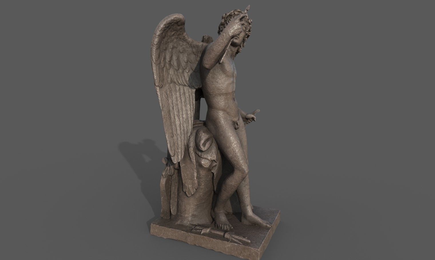 Statue of Cupid 1 Low-poly 3D model_7