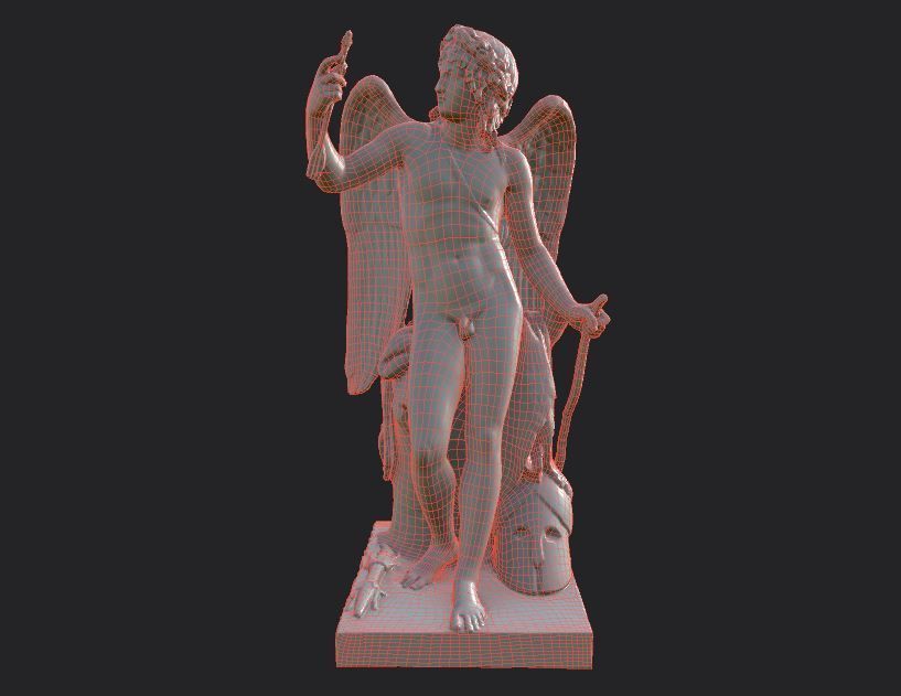 Statue of Cupid 1 Low-poly 3D model_39