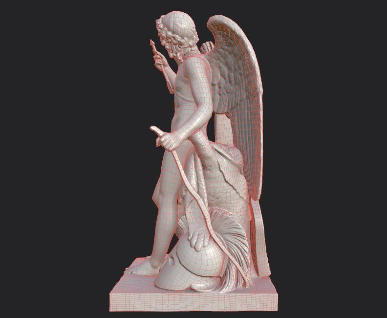 Statue of Cupid 1 Low-poly 3D model_40