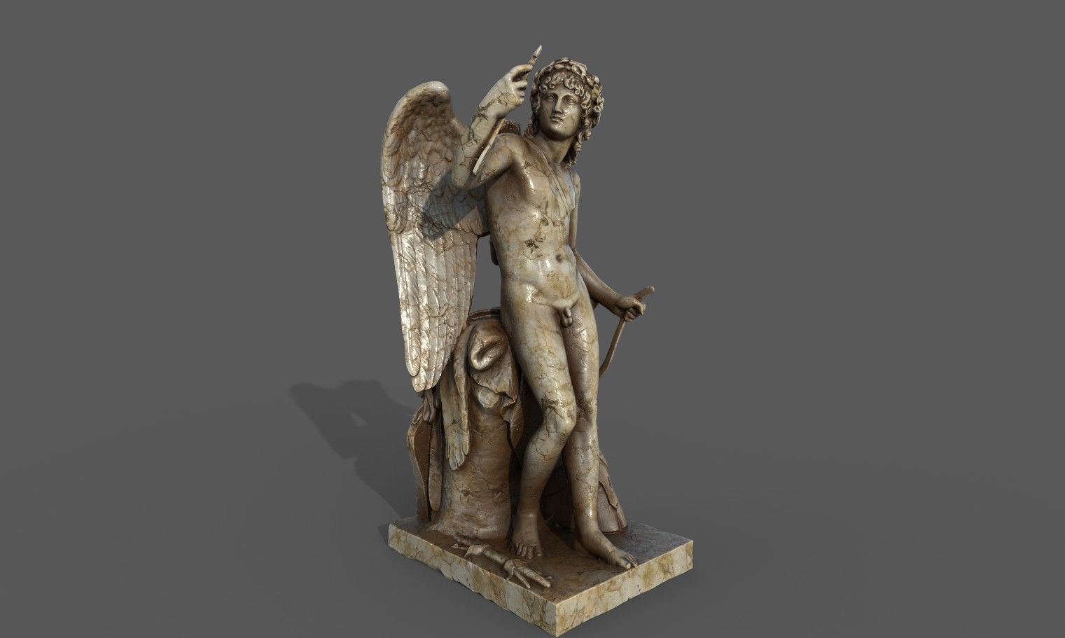 Statue of Cupid 1 Low-poly 3D model_13