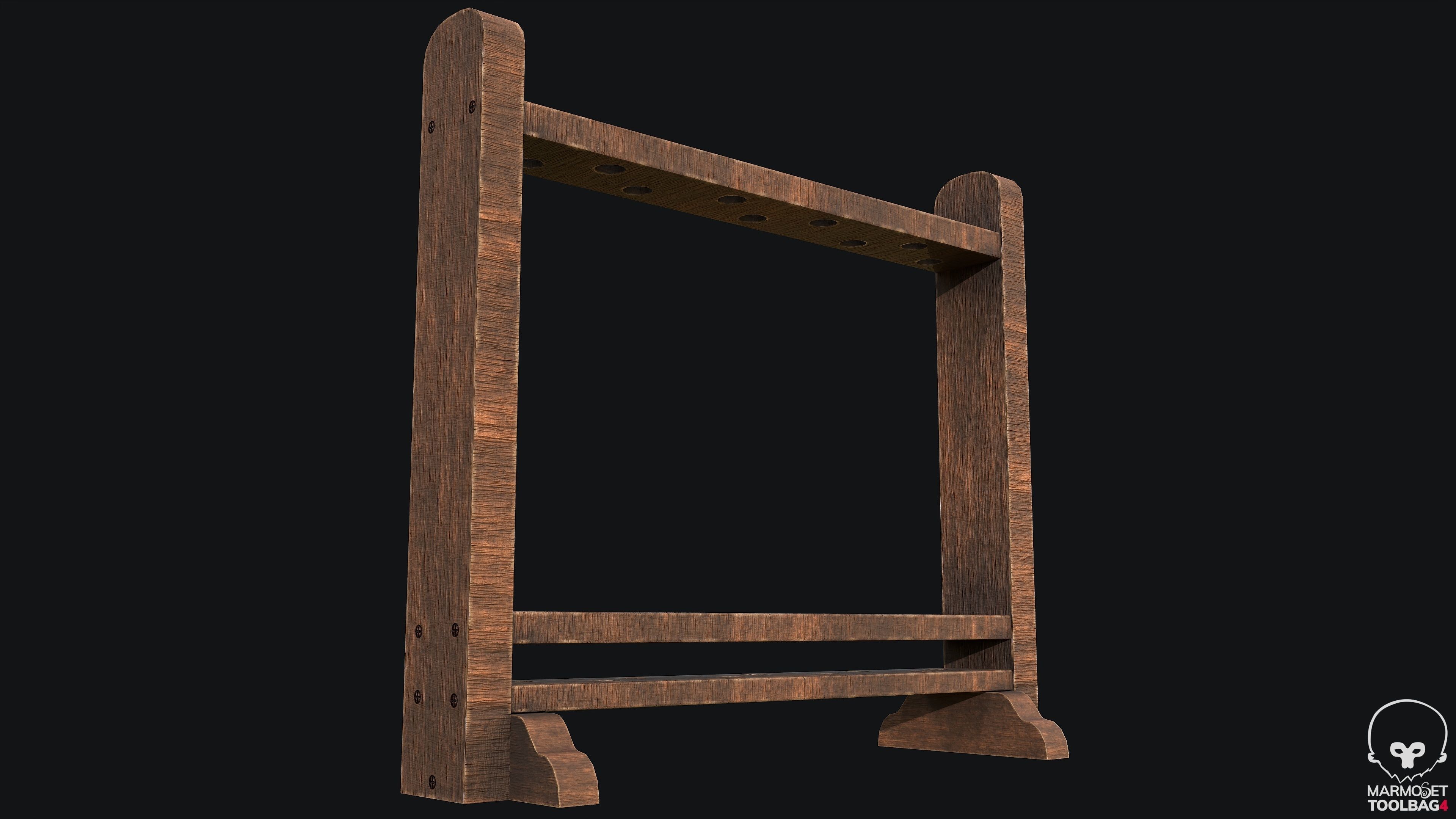 Old Mop Stand PBR Game Ready Low-poly 3D model_5