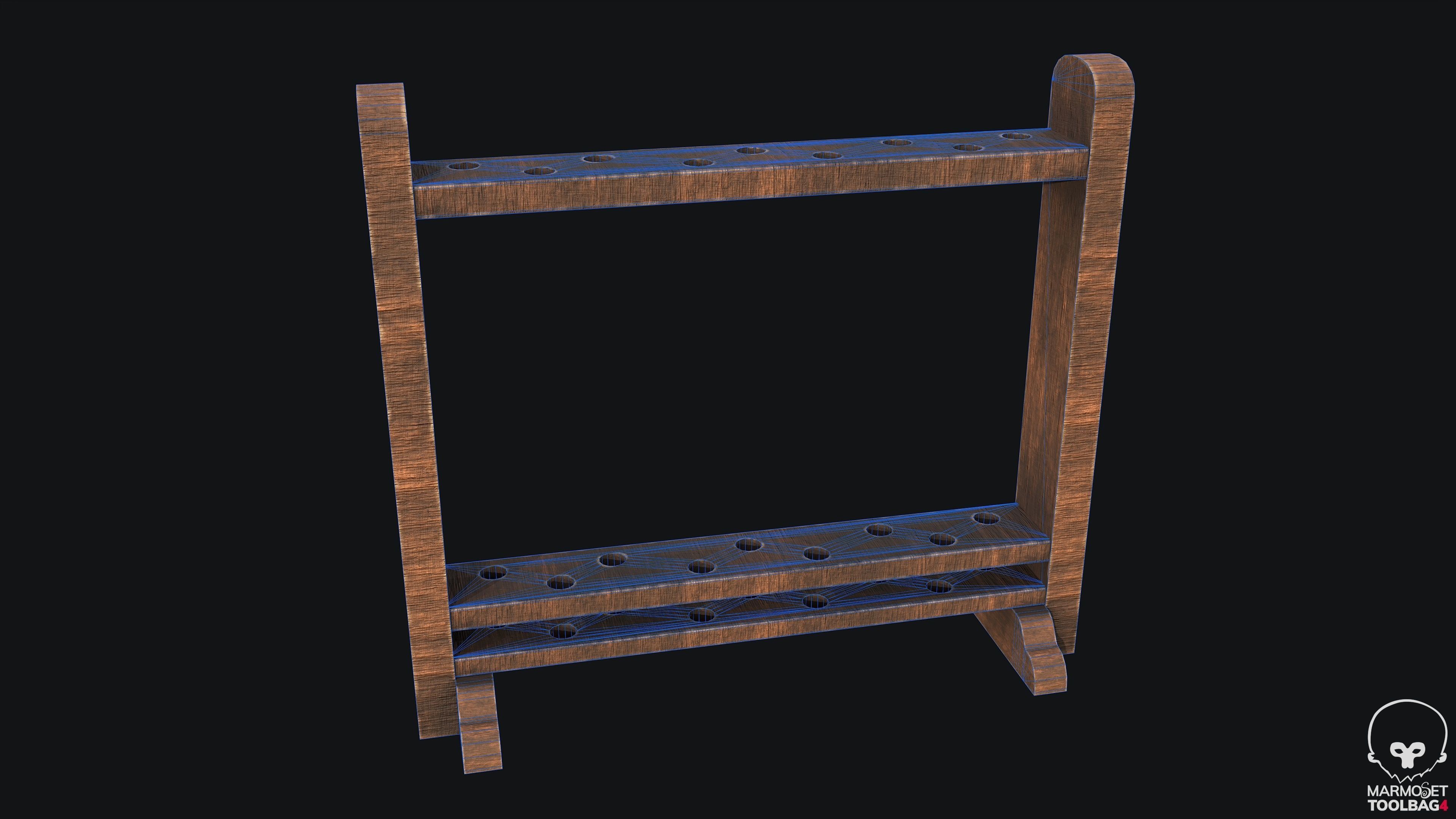 Old Mop Stand PBR Game Ready Low-poly 3D model_2