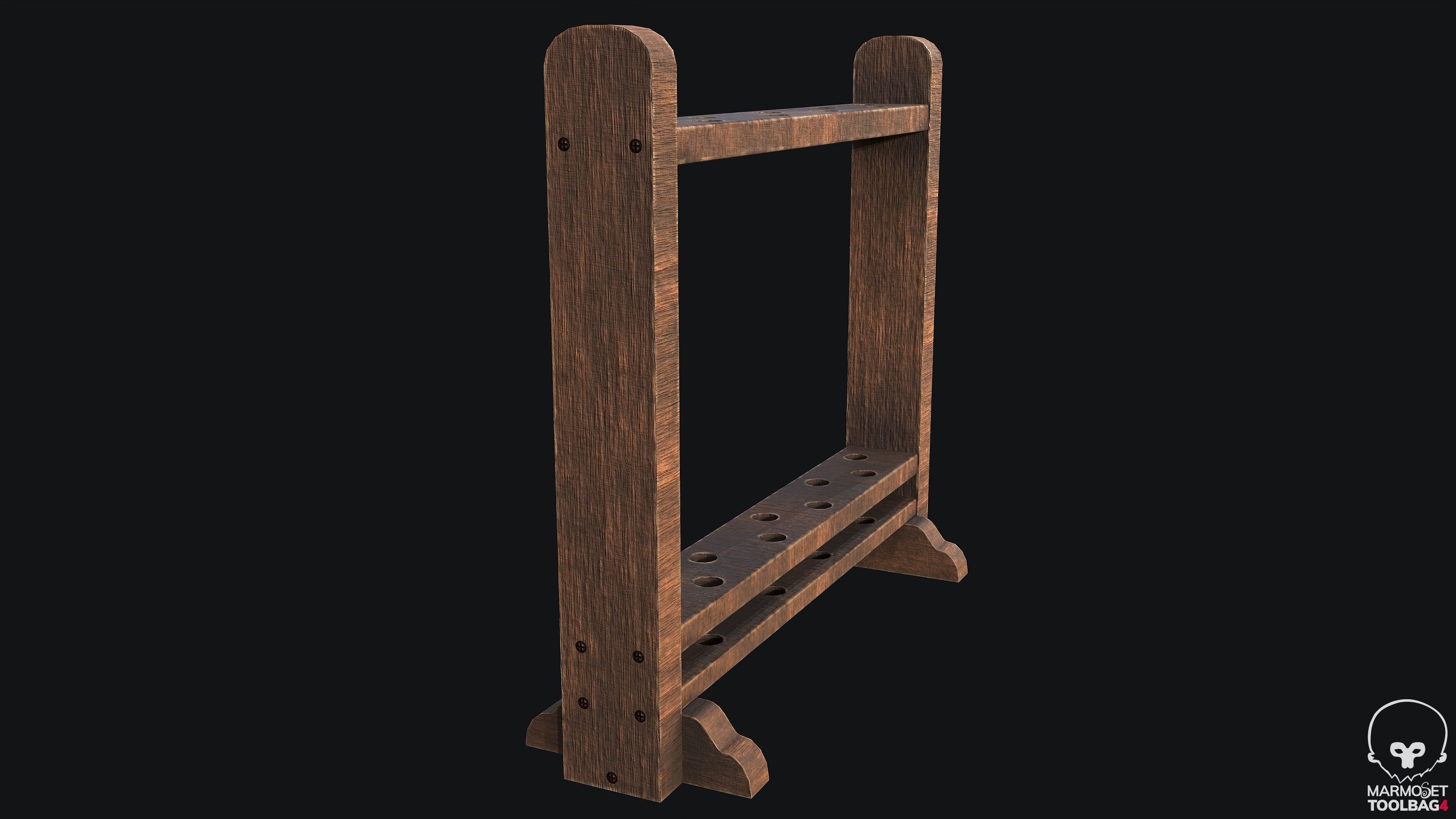 Old Mop Stand PBR Game Ready Low-poly 3D model_4