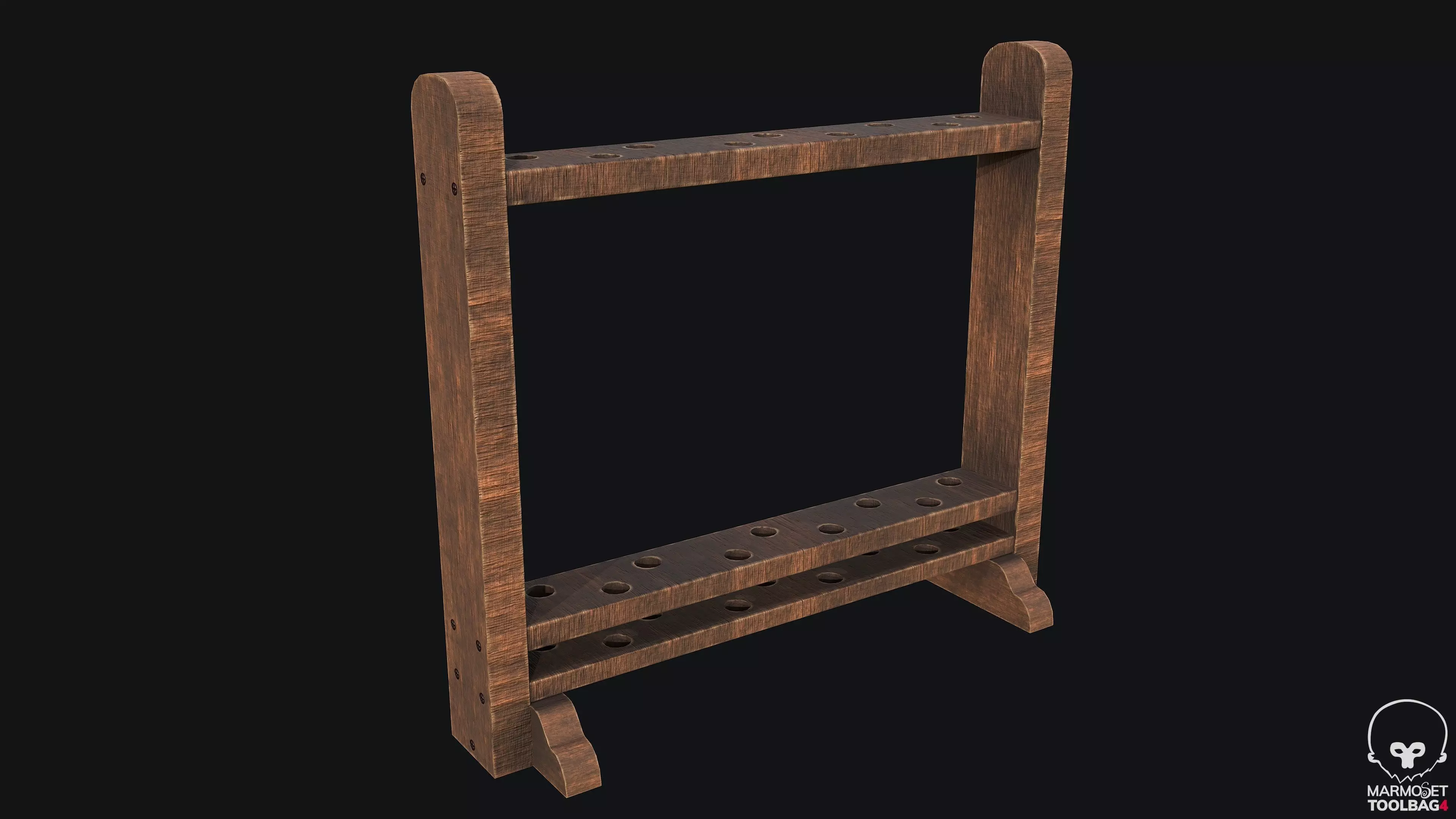 Old Mop Stand PBR Game Ready Low-poly 3D model_0