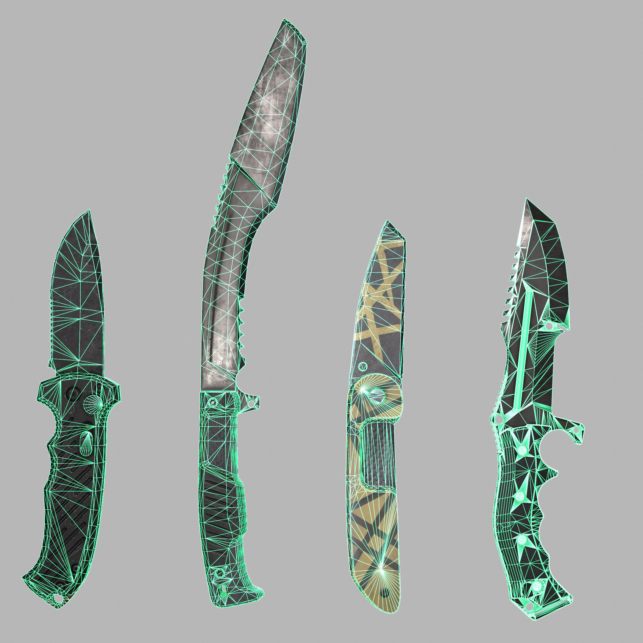 Knifes Pack V1 unity - unreal engine 4 PBR game ready Low-poly 3D model_6
