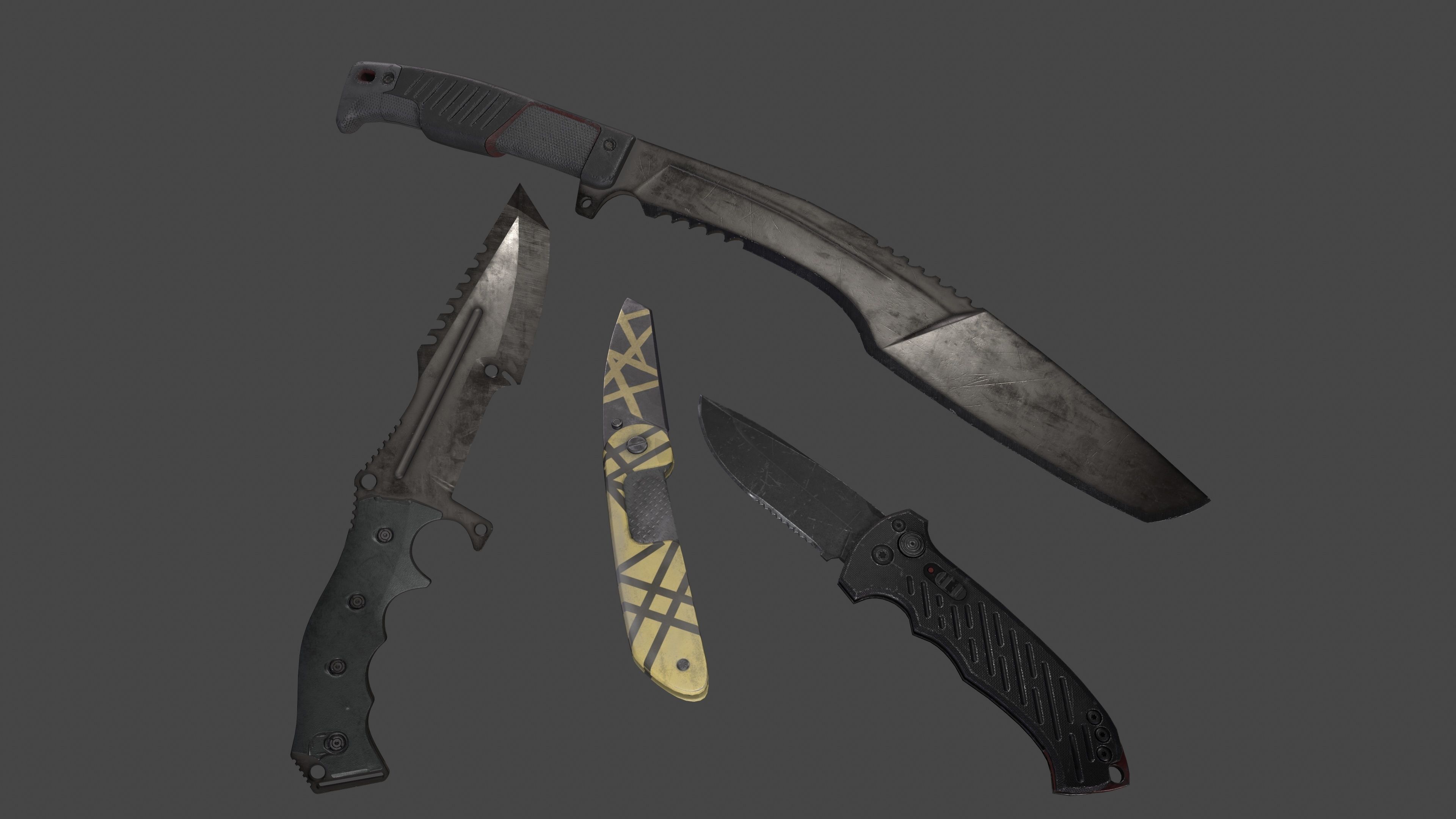 Knifes Pack V1 unity - unreal engine 4 PBR game ready Low-poly 3D model_5