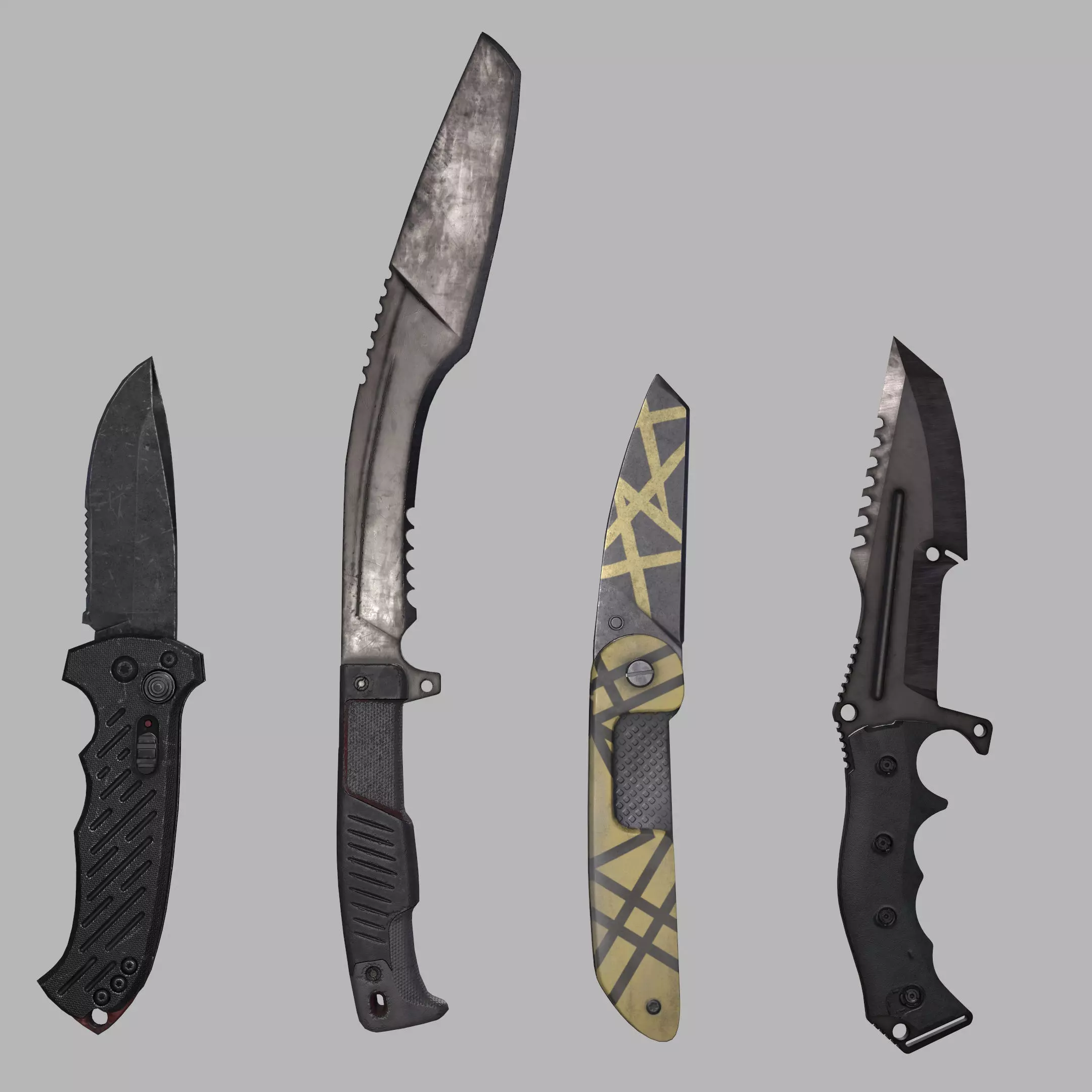 Knifes Pack V1 unity - unreal engine 4 PBR game ready Low-poly 3D model_0