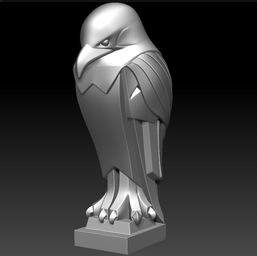 Eagle stylized statue Printable 3D print model_3