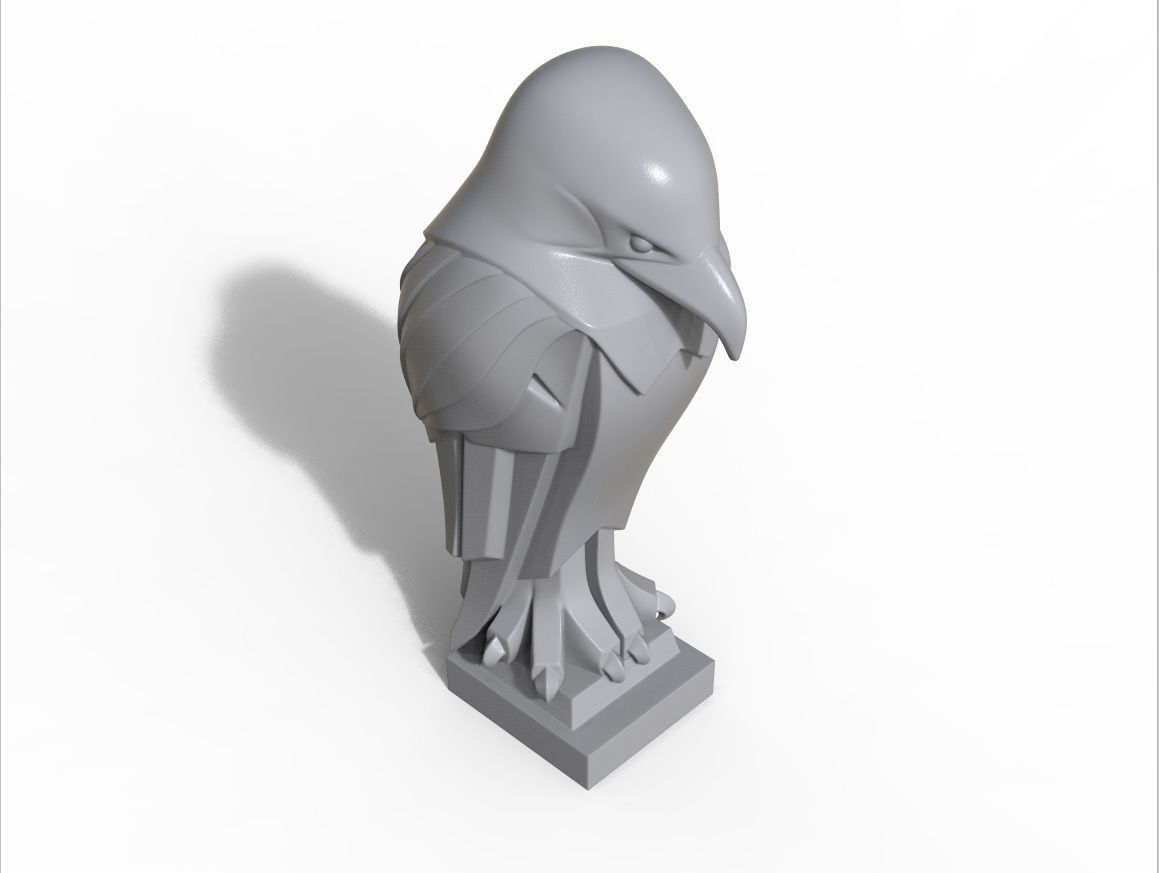 Eagle stylized statue Printable 3D print model_2