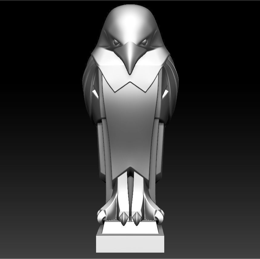 Eagle stylized statue Printable 3D print model_5
