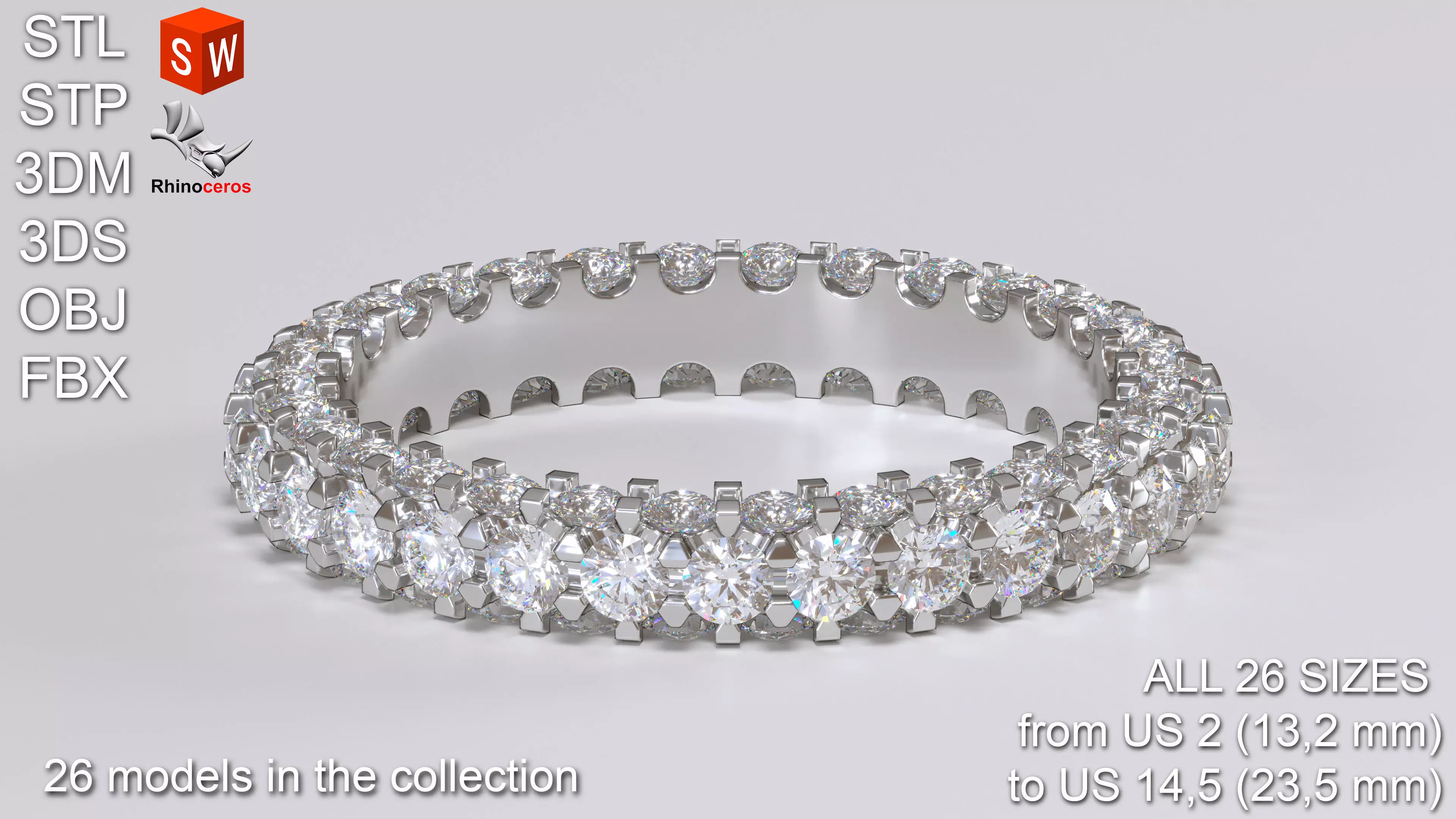 Engagement ring 3D print model_0