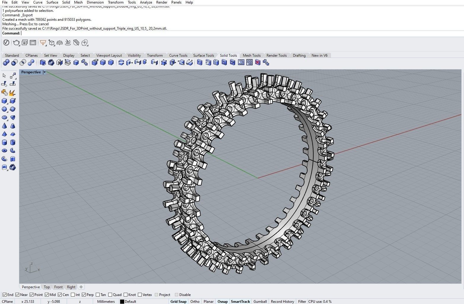 Engagement ring 3D print model_7