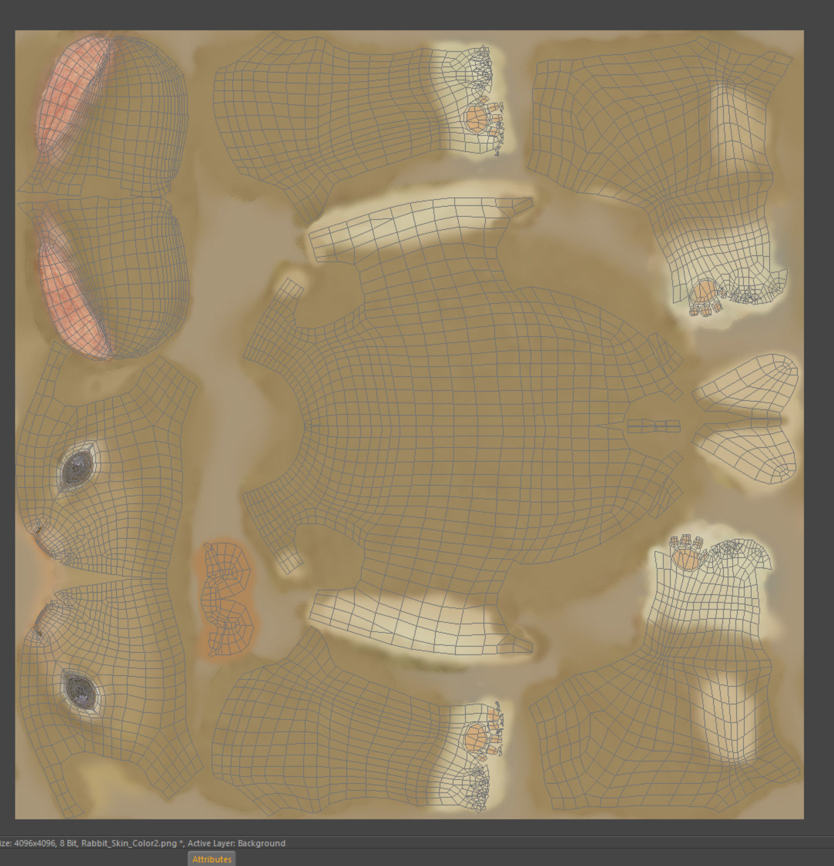 Detailed rabbit with quads  3D model_3