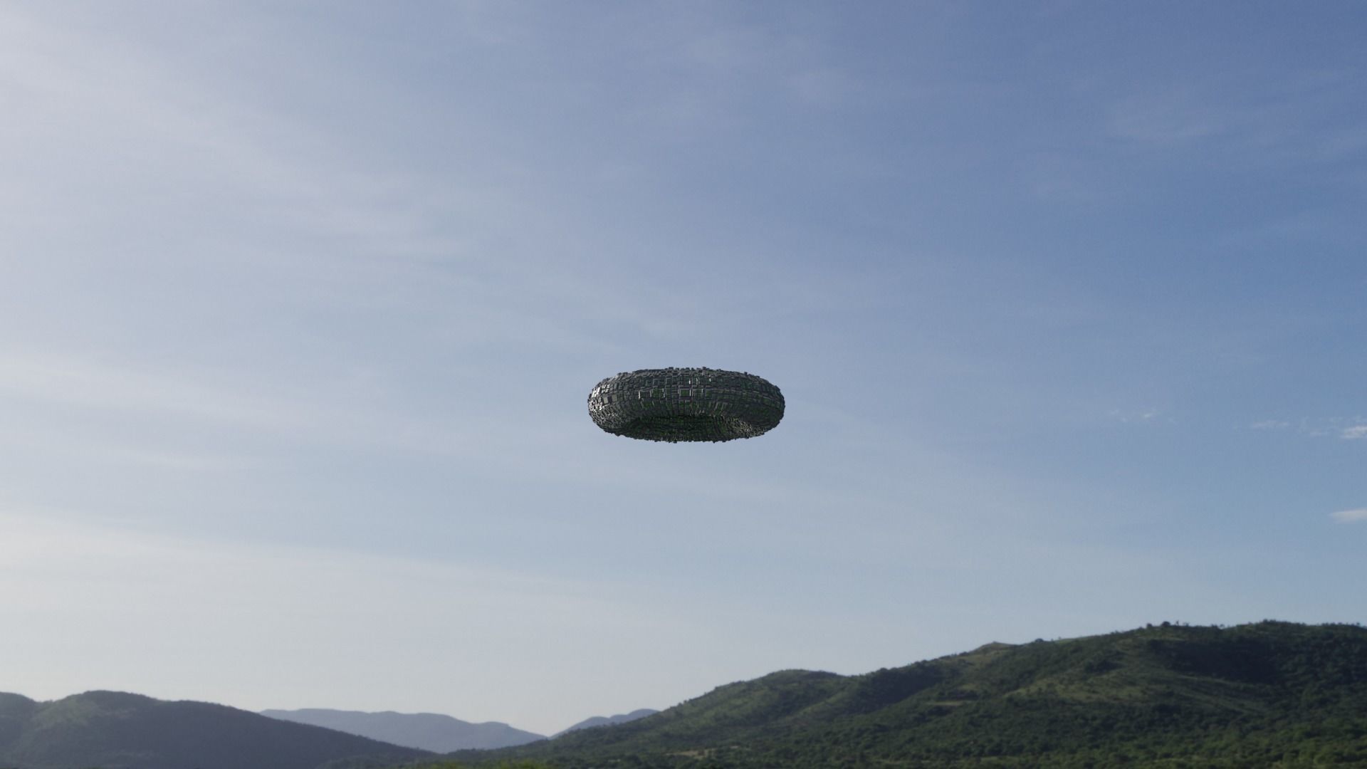 Ufo 3D model ring flying in sky 3D model_16