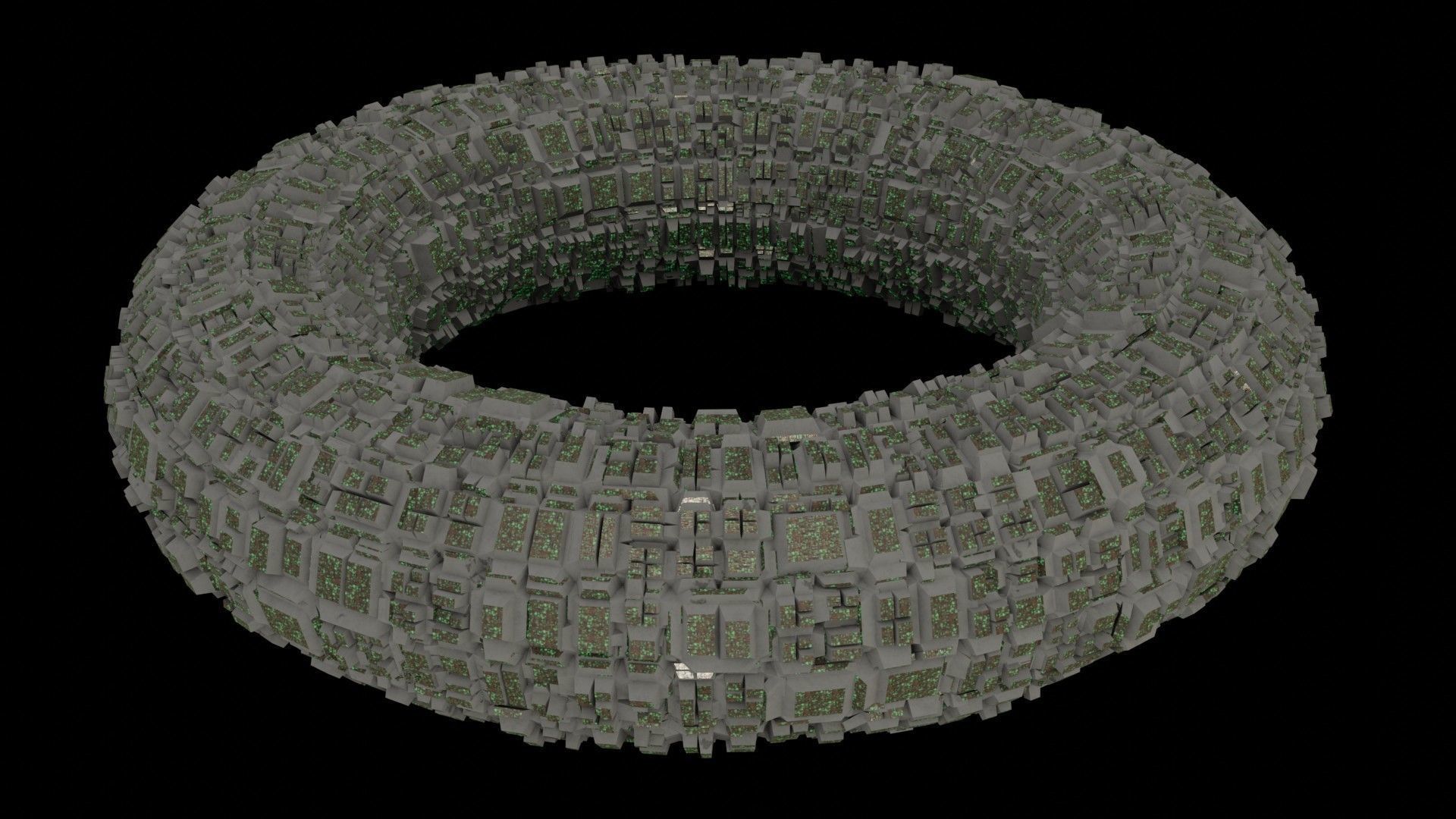 Ufo 3D model ring flying in sky 3D model_9