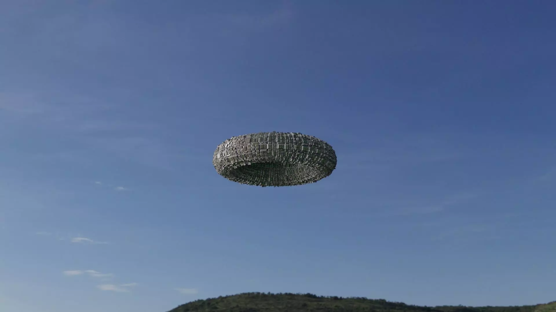 Ufo 3D model ring flying in sky 3D model_0