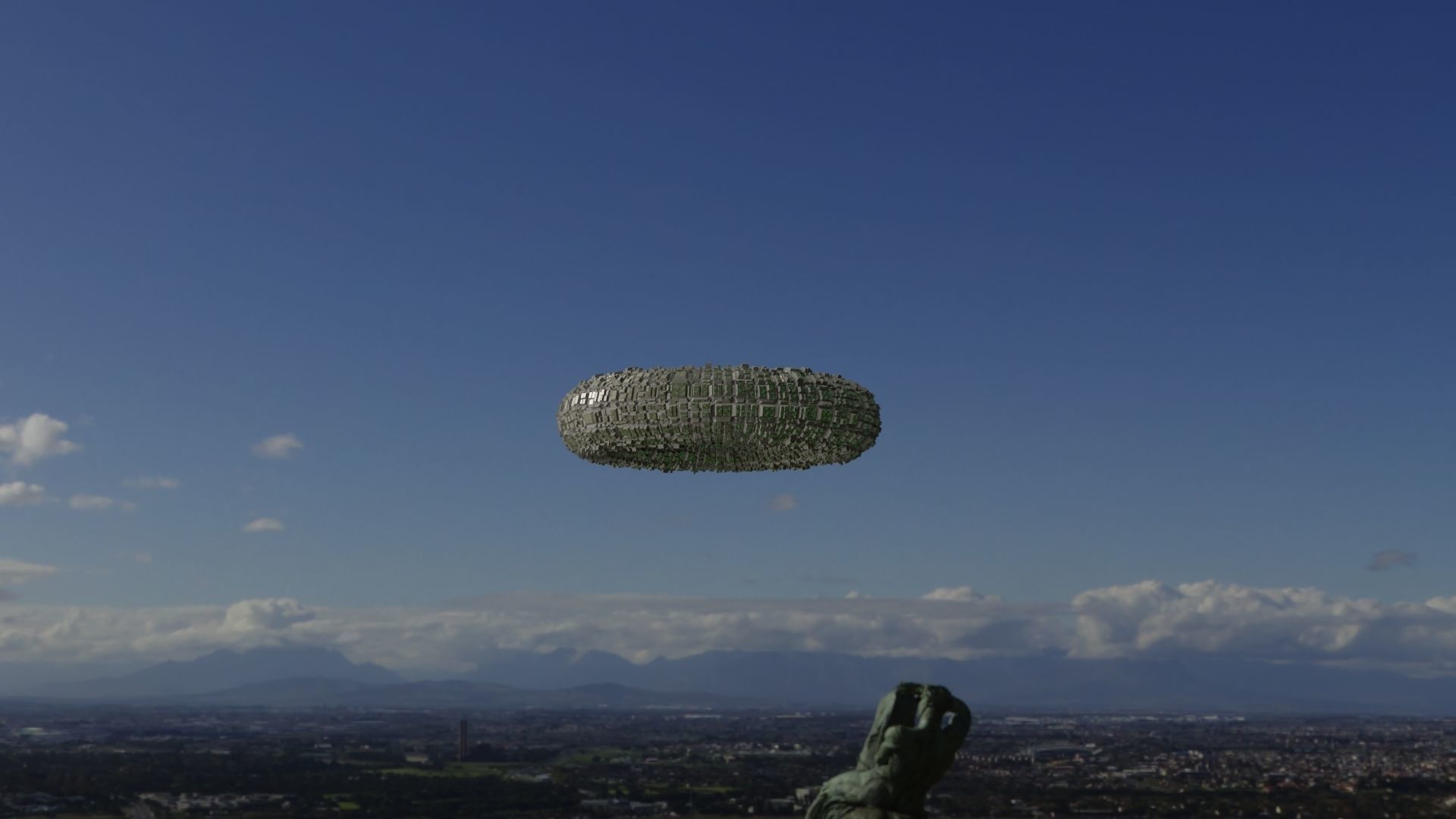 Ufo 3D model ring flying in sky 3D model_7