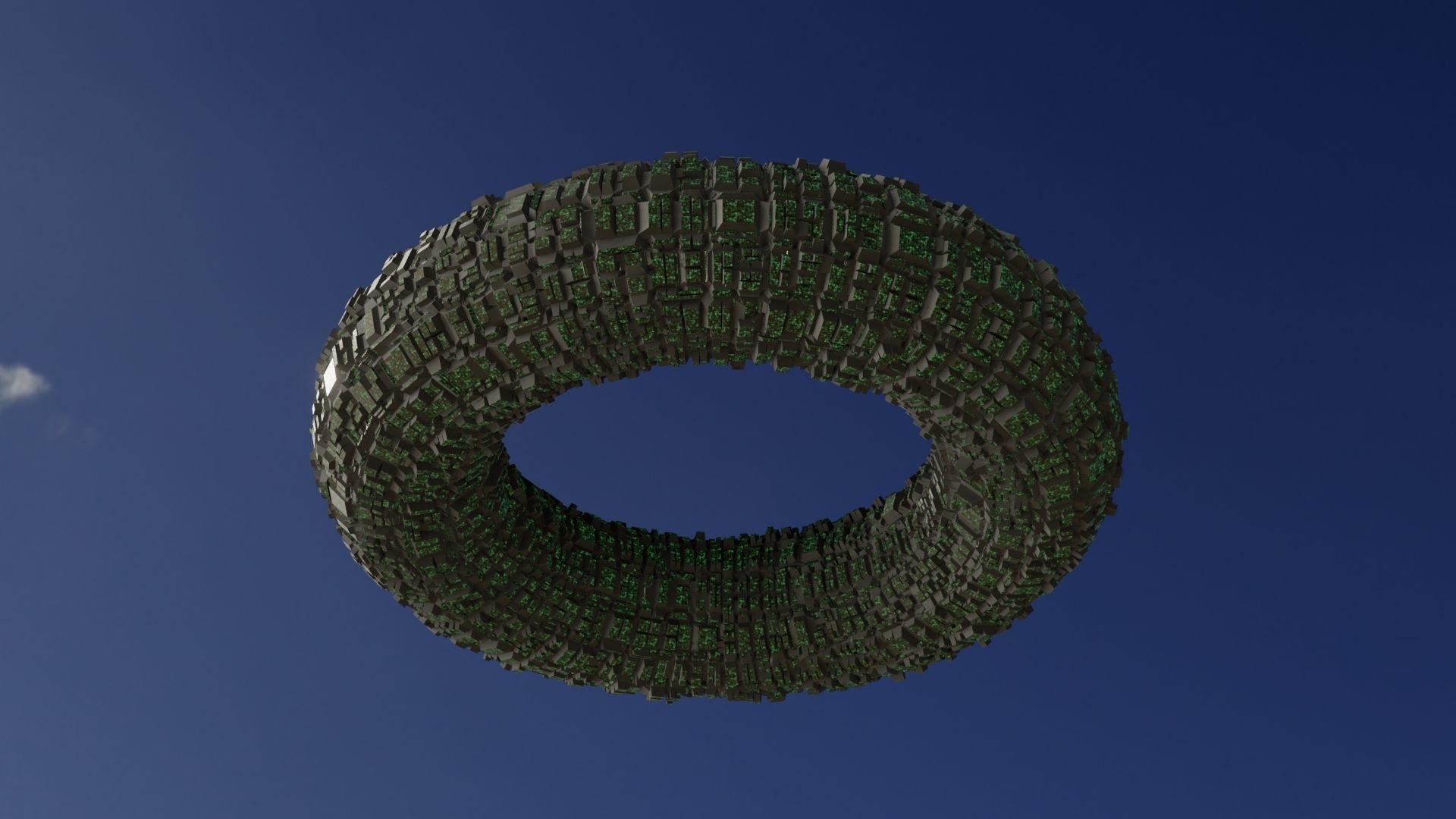 Ufo 3D model ring flying in sky 3D model_3