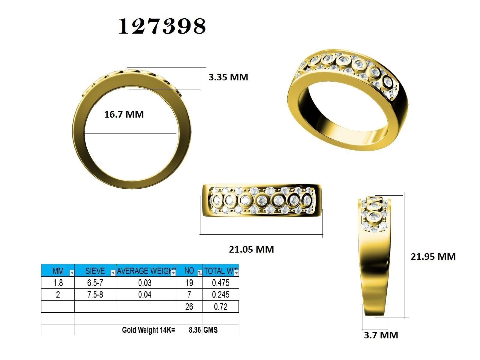 Ring - 127398 3D print model_12