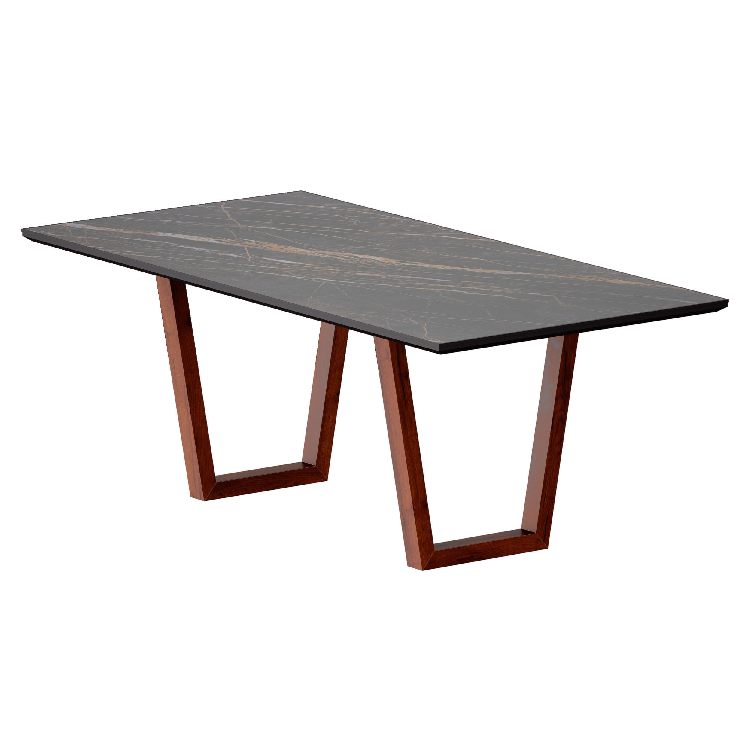 Giada Black Porcelain Table Crate and Barrel 3D model_6