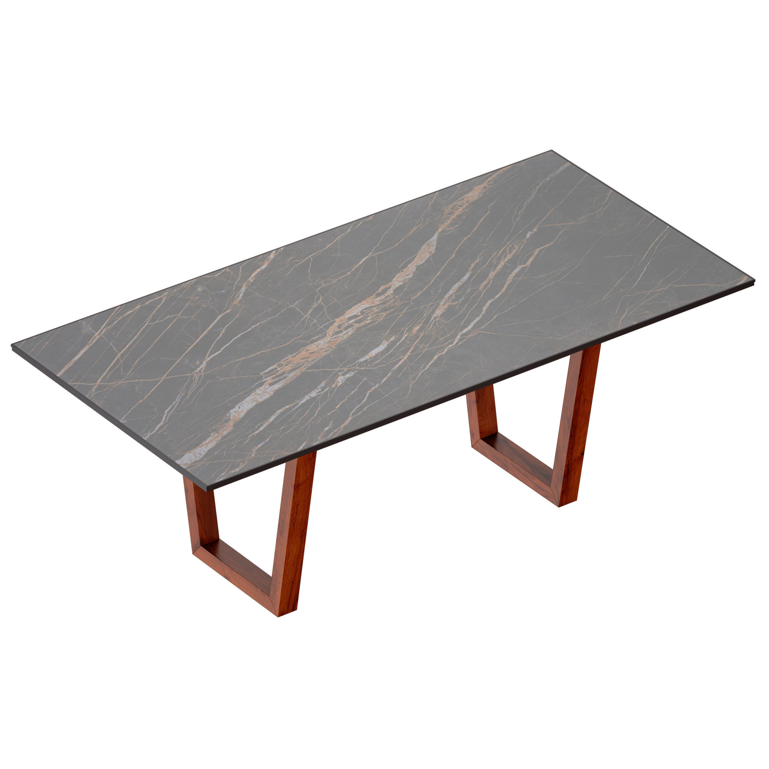 Giada Black Porcelain Table Crate and Barrel 3D model_3