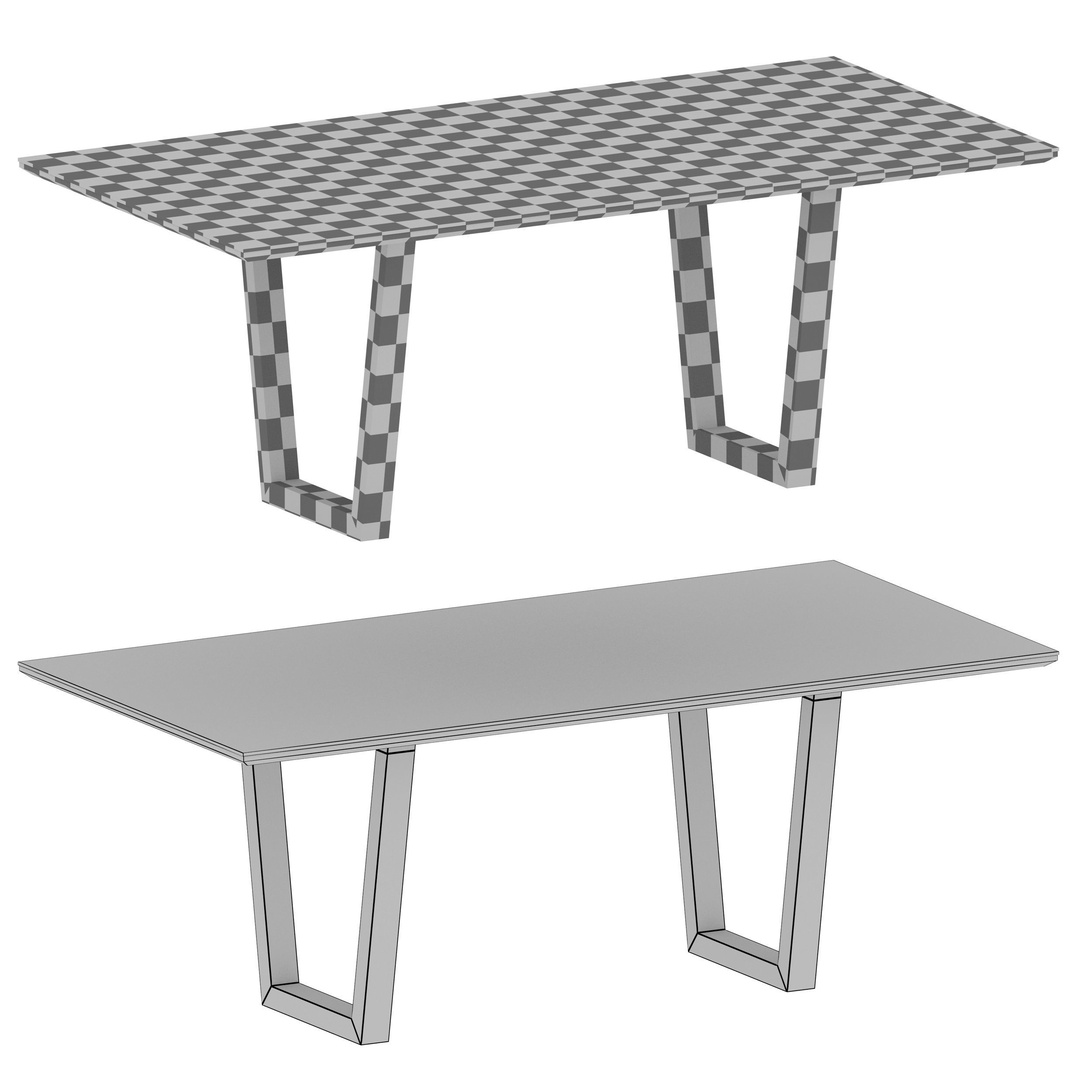 Giada Black Porcelain Table Crate and Barrel 3D model_10