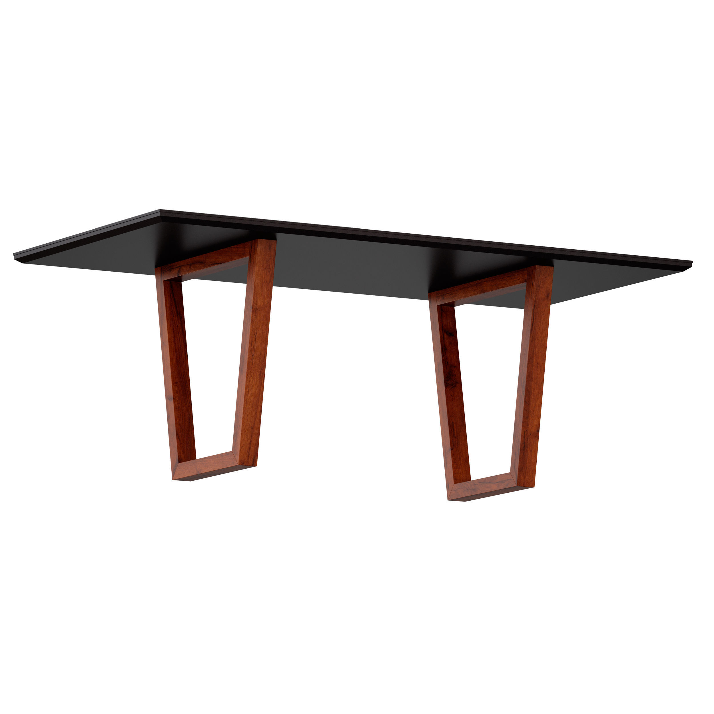 Giada Black Porcelain Table Crate and Barrel 3D model_2