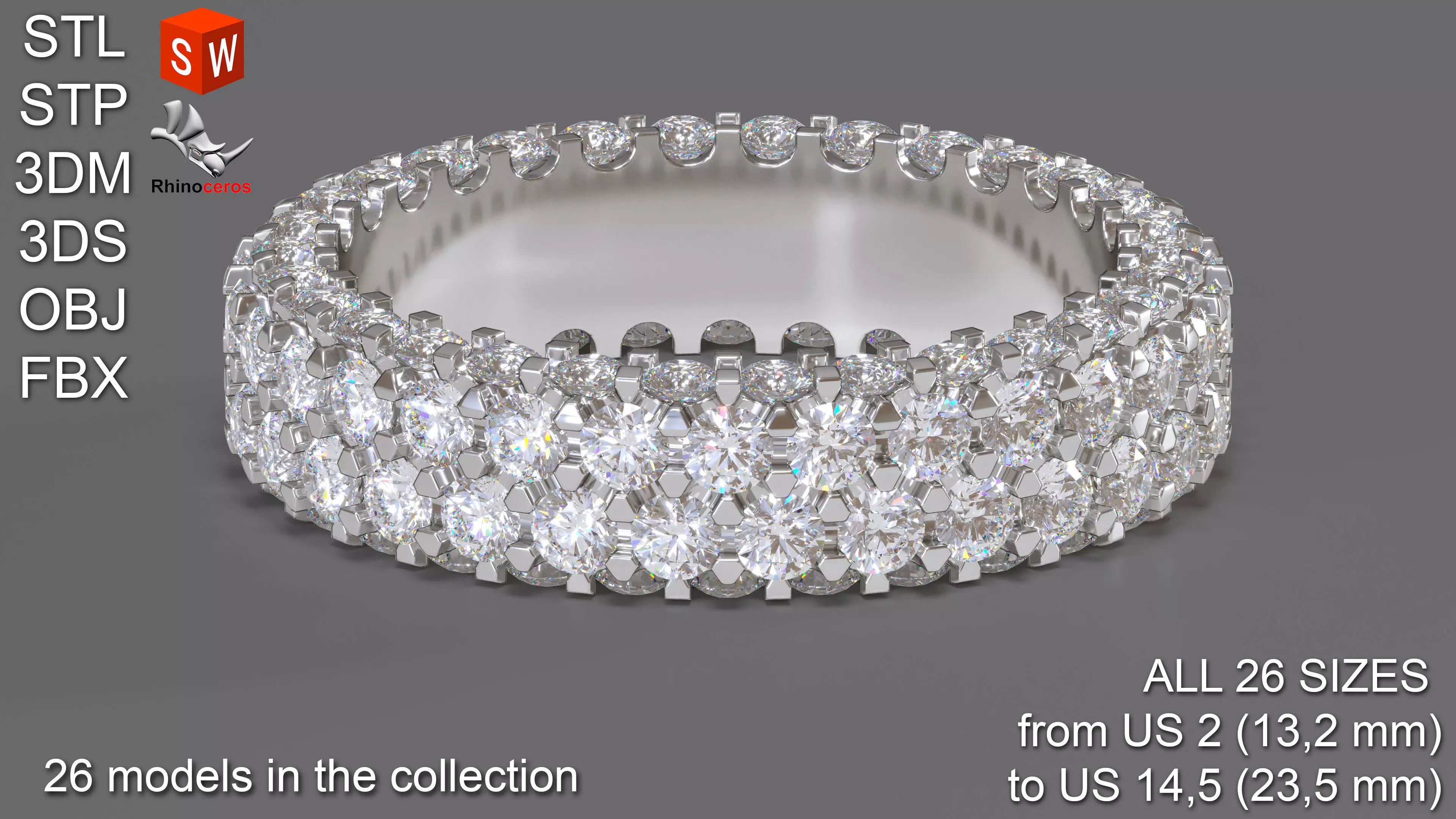 Brilliant ring 3D print model_0