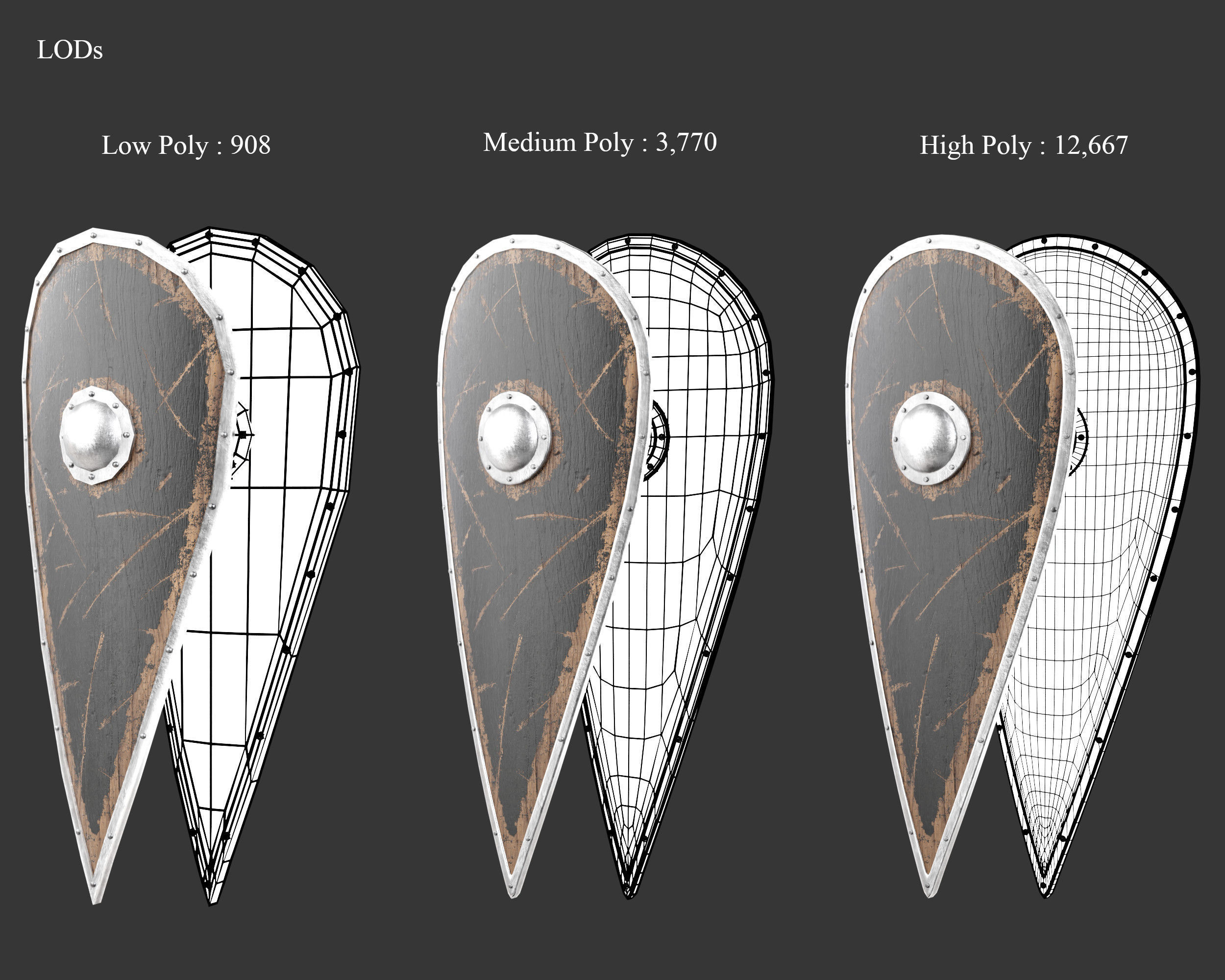 Medieval Collection Elegant Sword and Shield _3