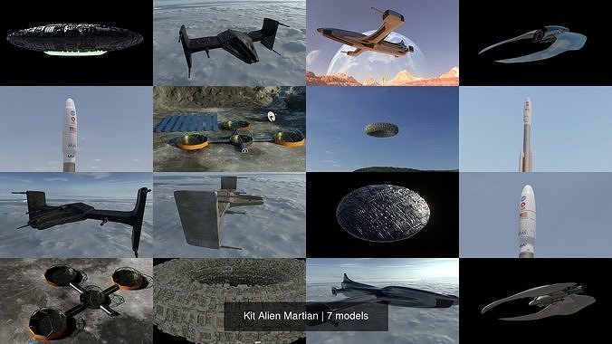 Kit Alien Martian 3D Model Collection