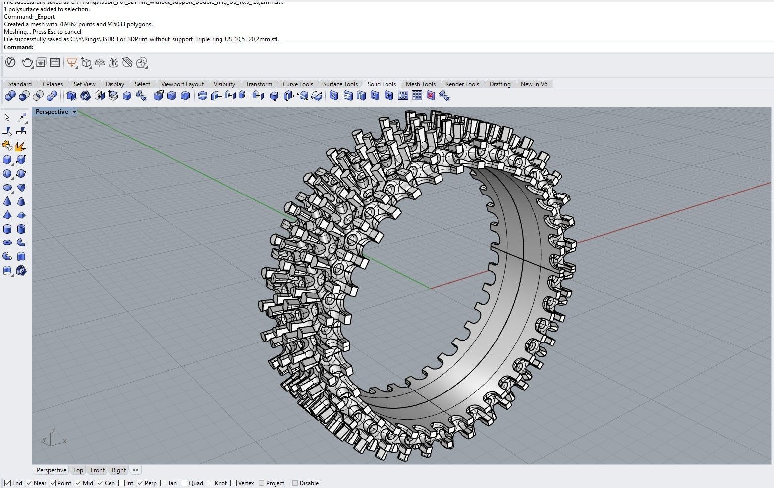 Ring with diamonds 3D print model_3