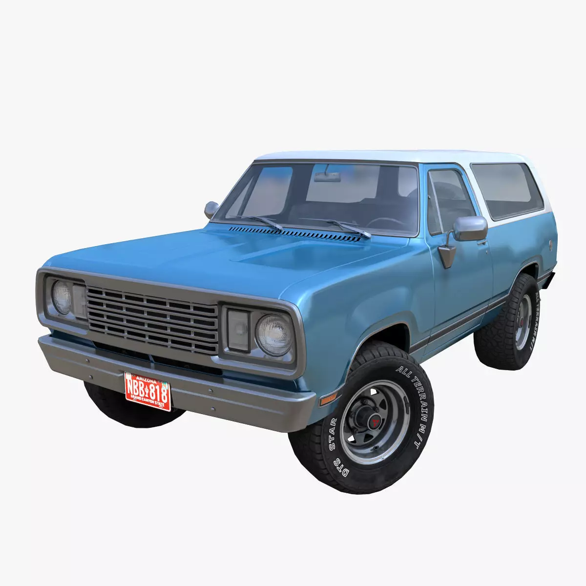 American generic offroad car Low-poly 3D model_0