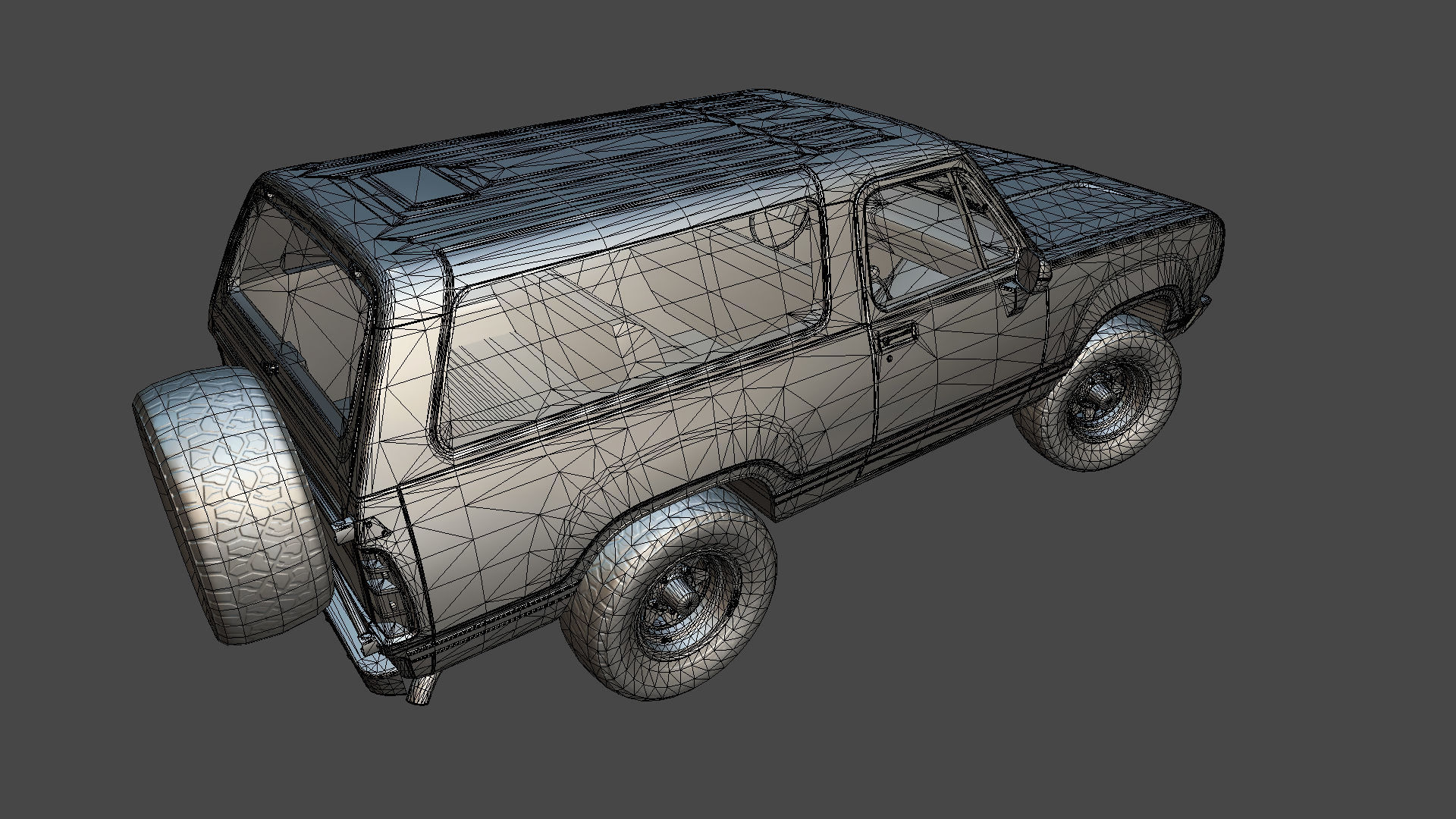 American generic offroad car Low-poly 3D model_40