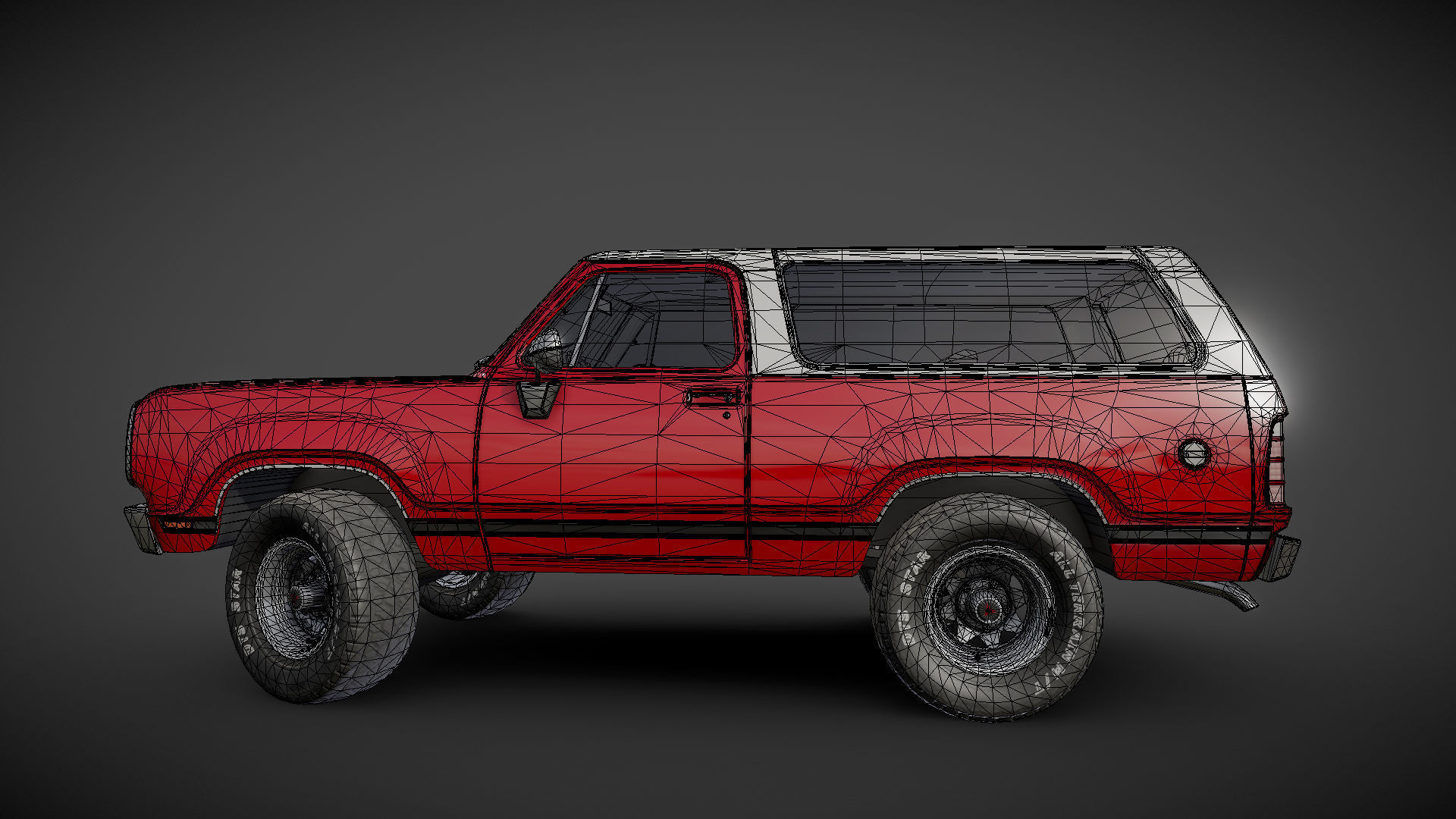 American generic offroad car Low-poly 3D model_34
