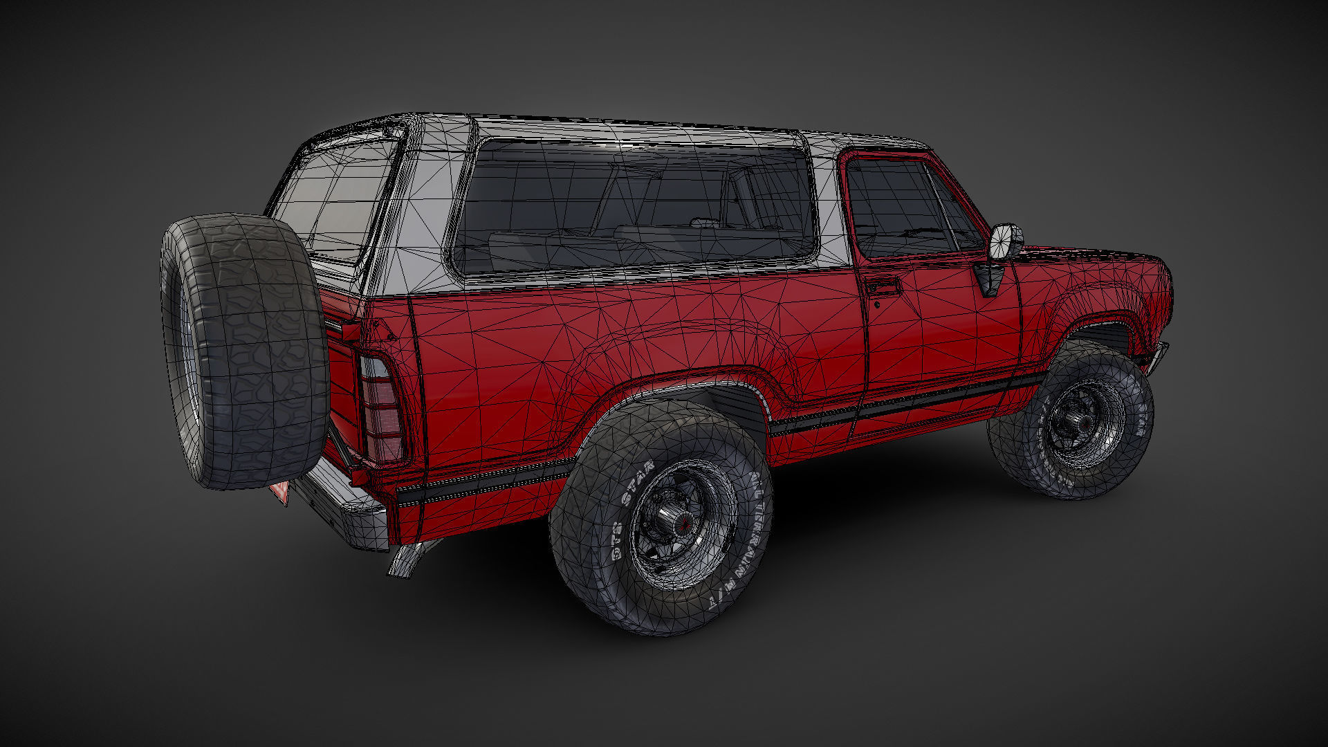 American generic offroad car Low-poly 3D model_32