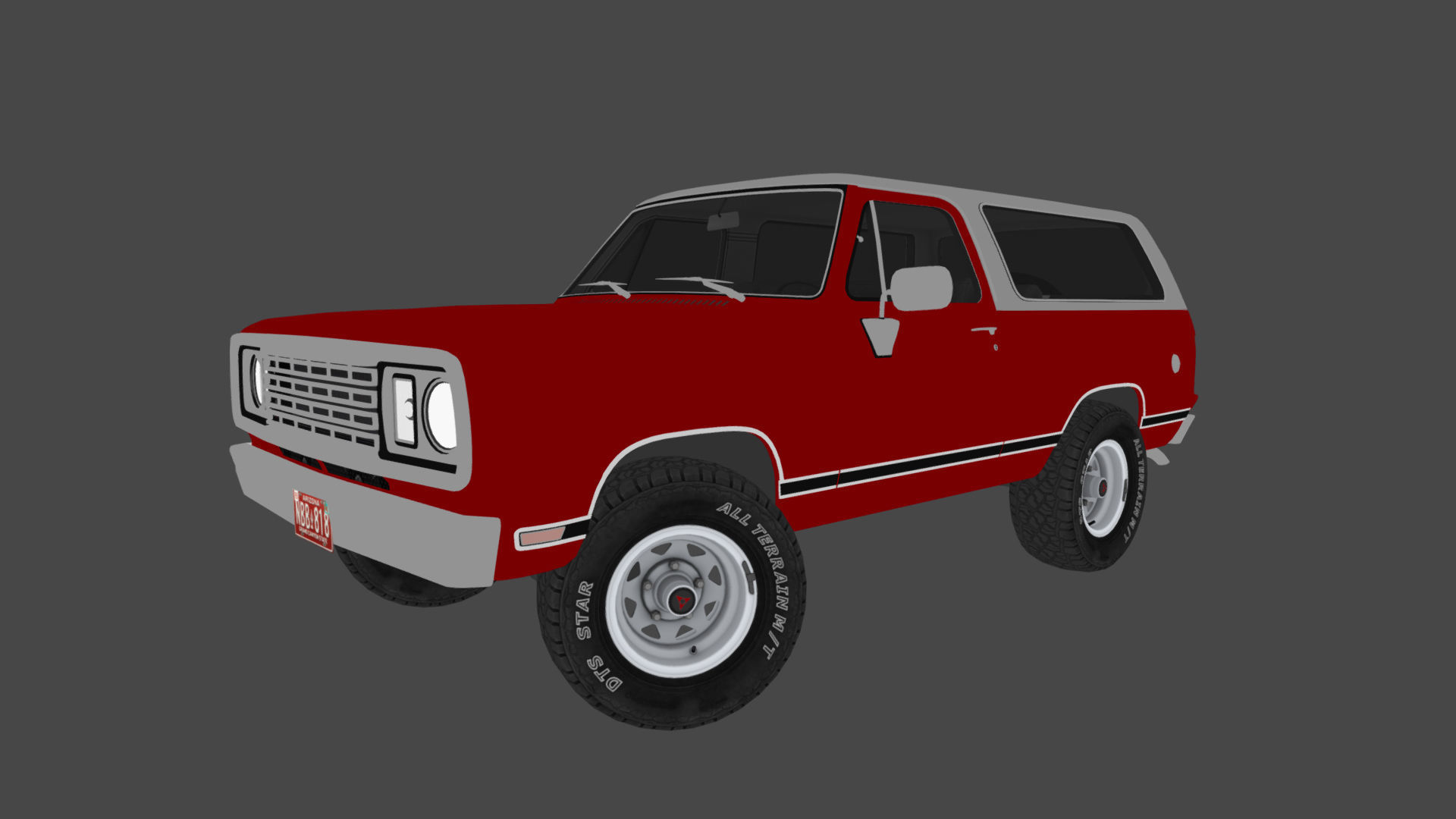 American generic offroad car Low-poly 3D model_35