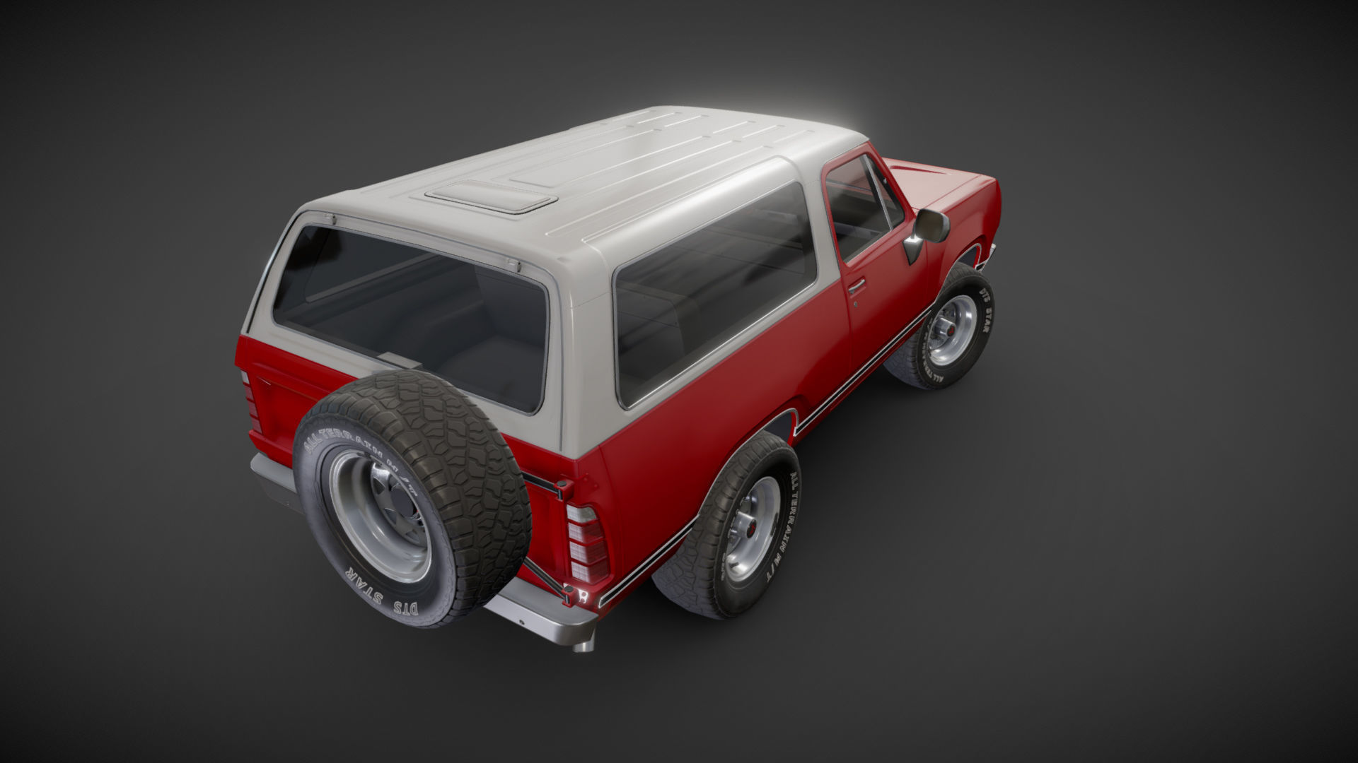 American generic offroad car Low-poly 3D model_29