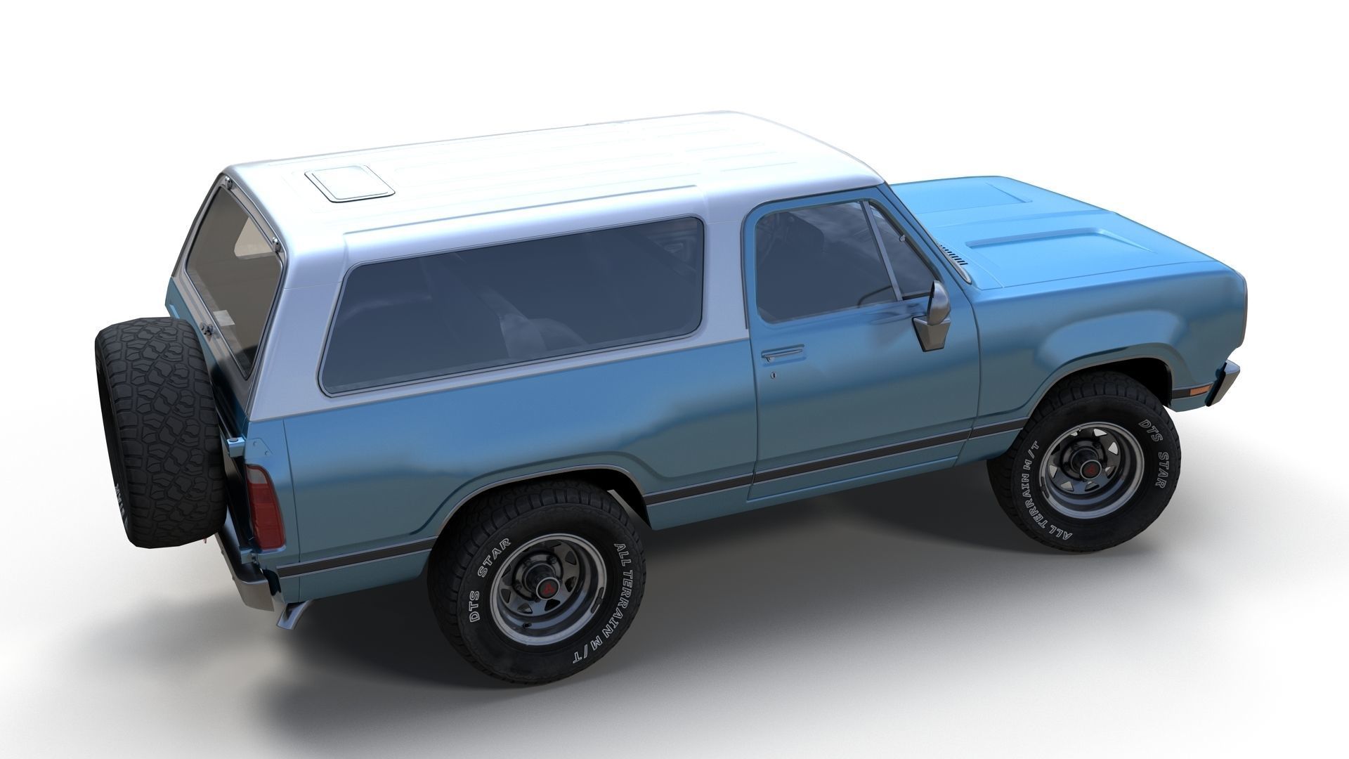 American generic offroad car Low-poly 3D model_7