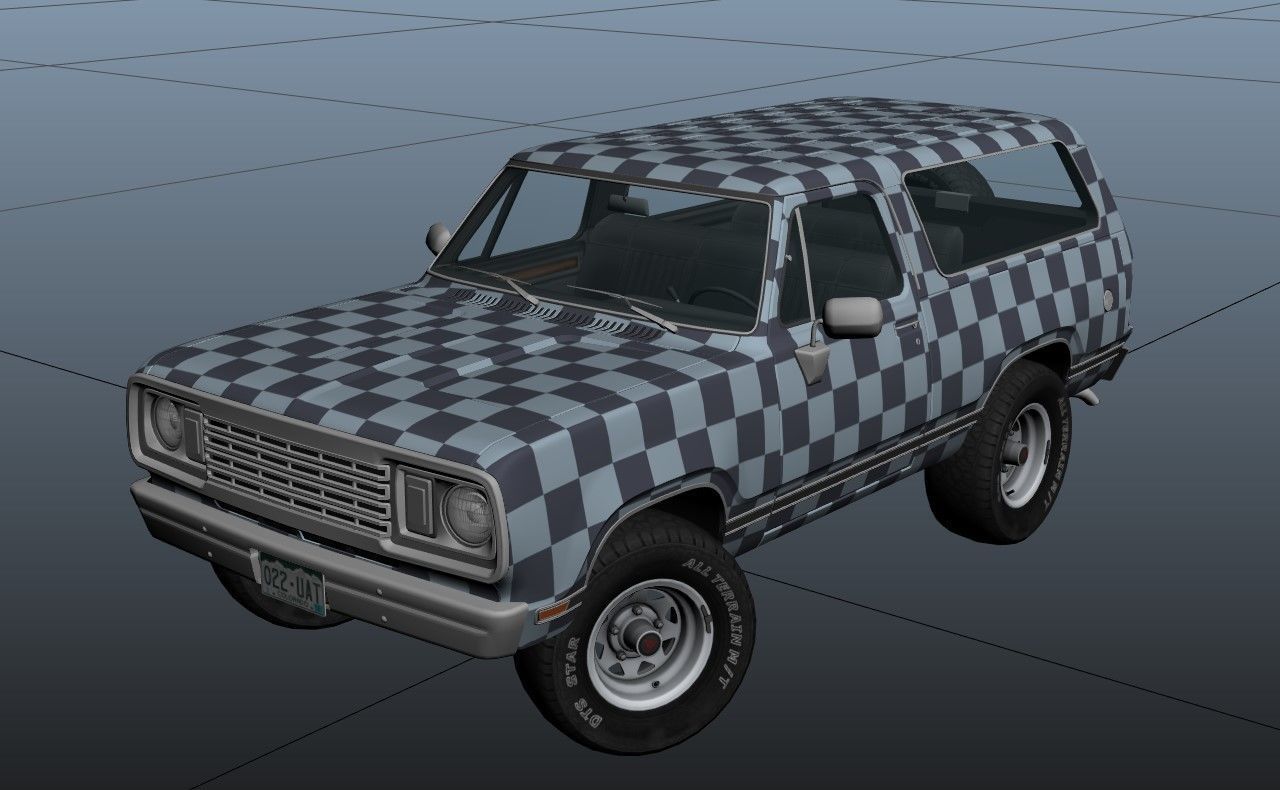 American generic offroad car Low-poly 3D model_45