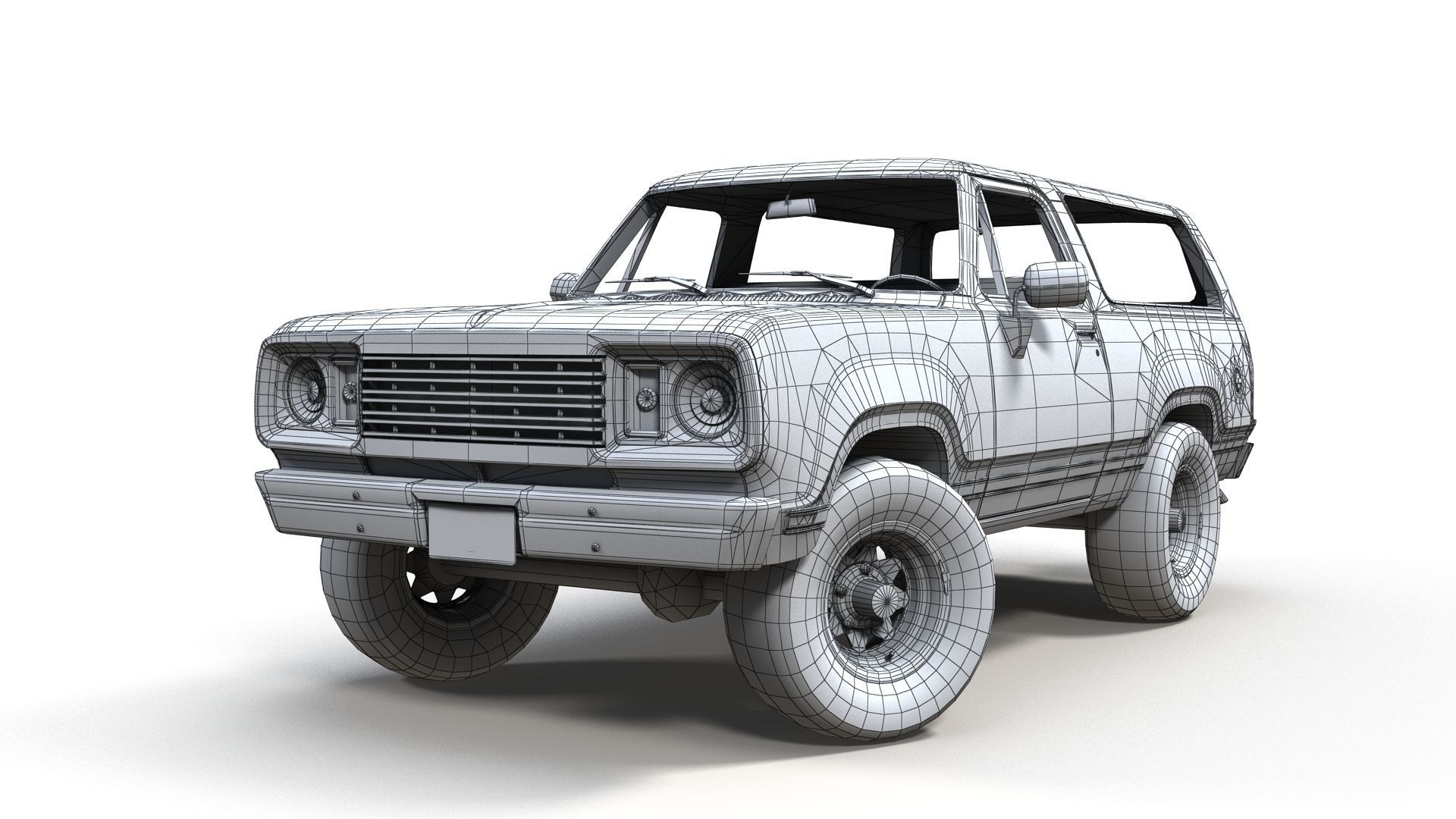 American generic offroad car Low-poly 3D model_19