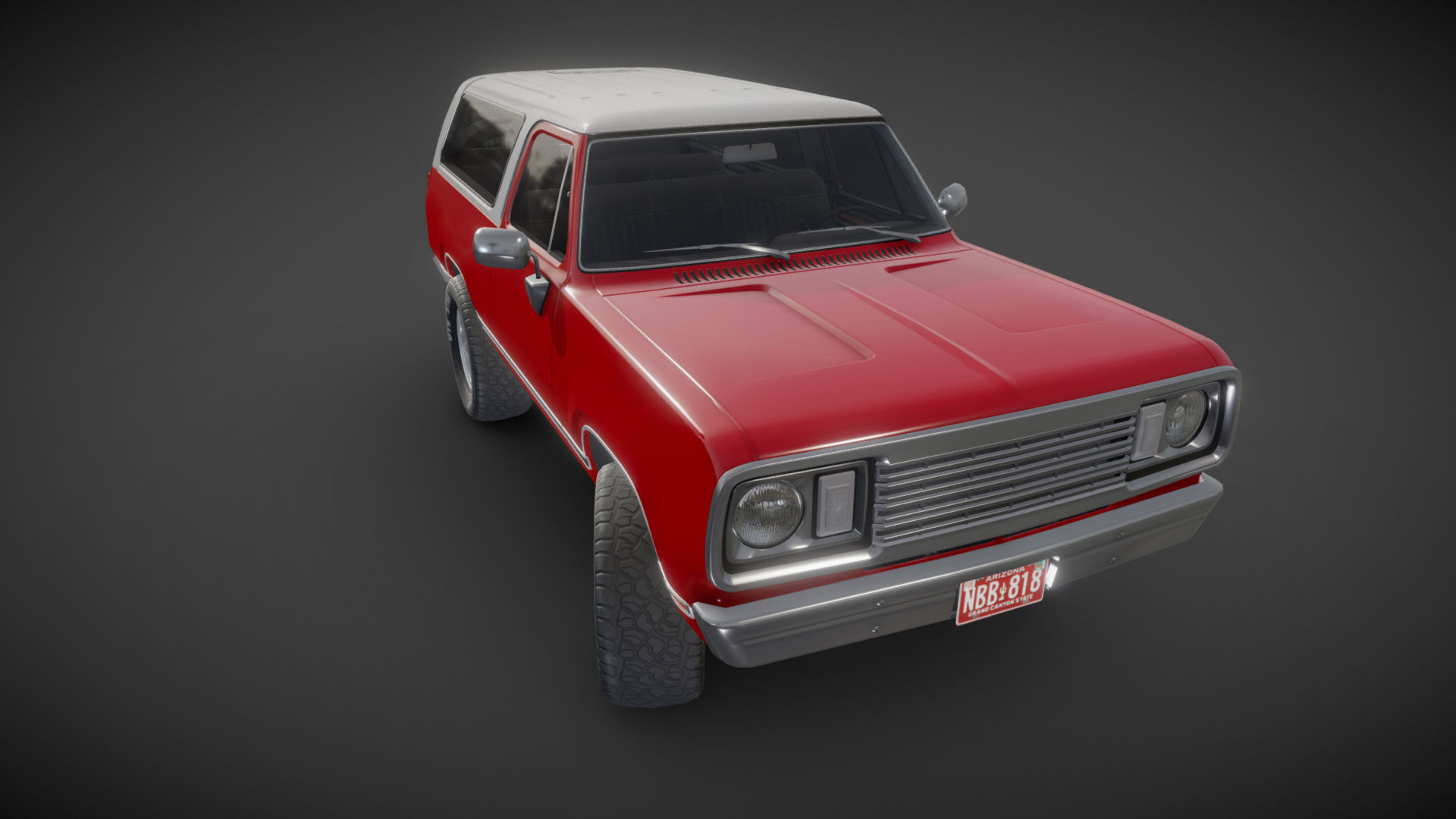 American generic offroad car Low-poly 3D model_25