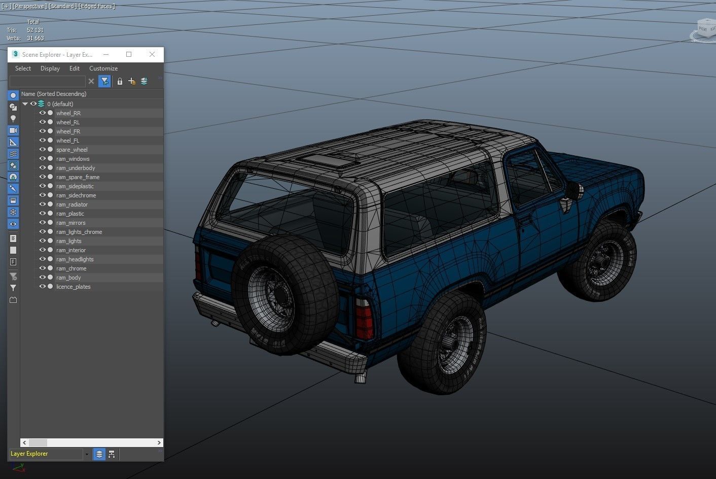 American generic offroad car Low-poly 3D model_42