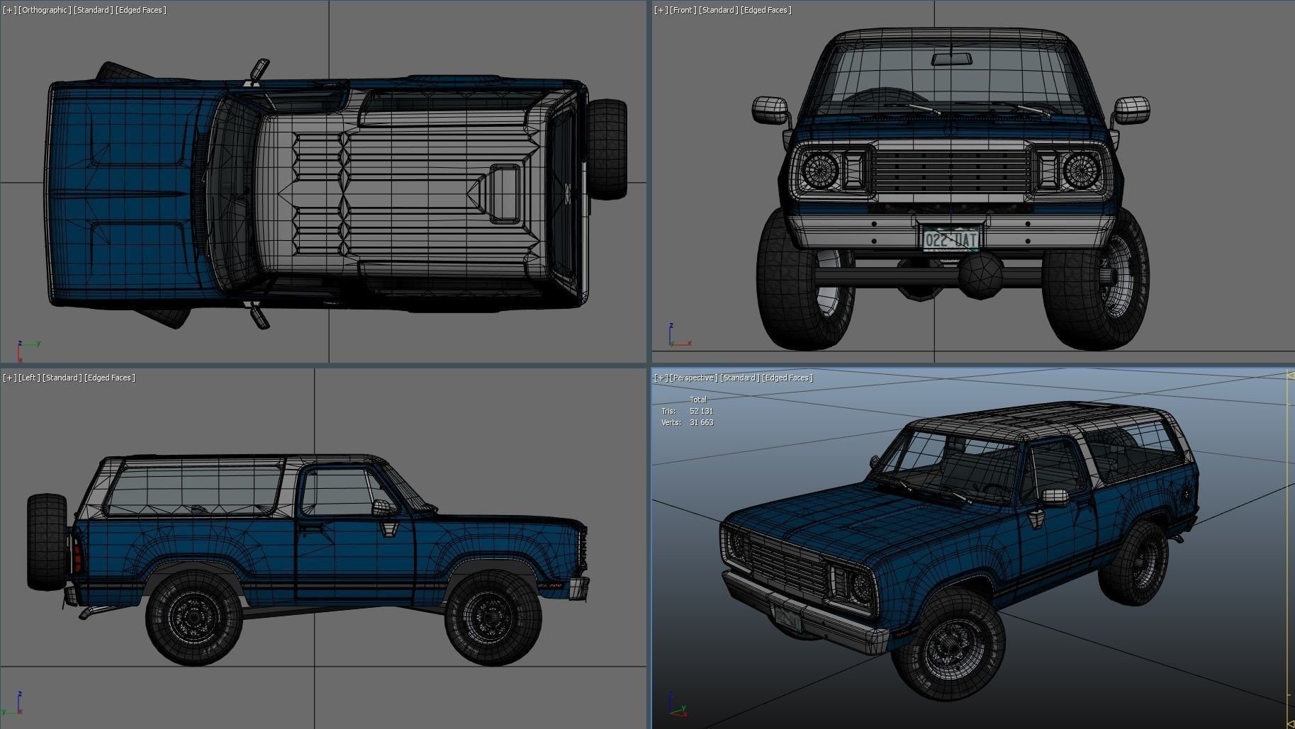 American generic offroad car Low-poly 3D model_44