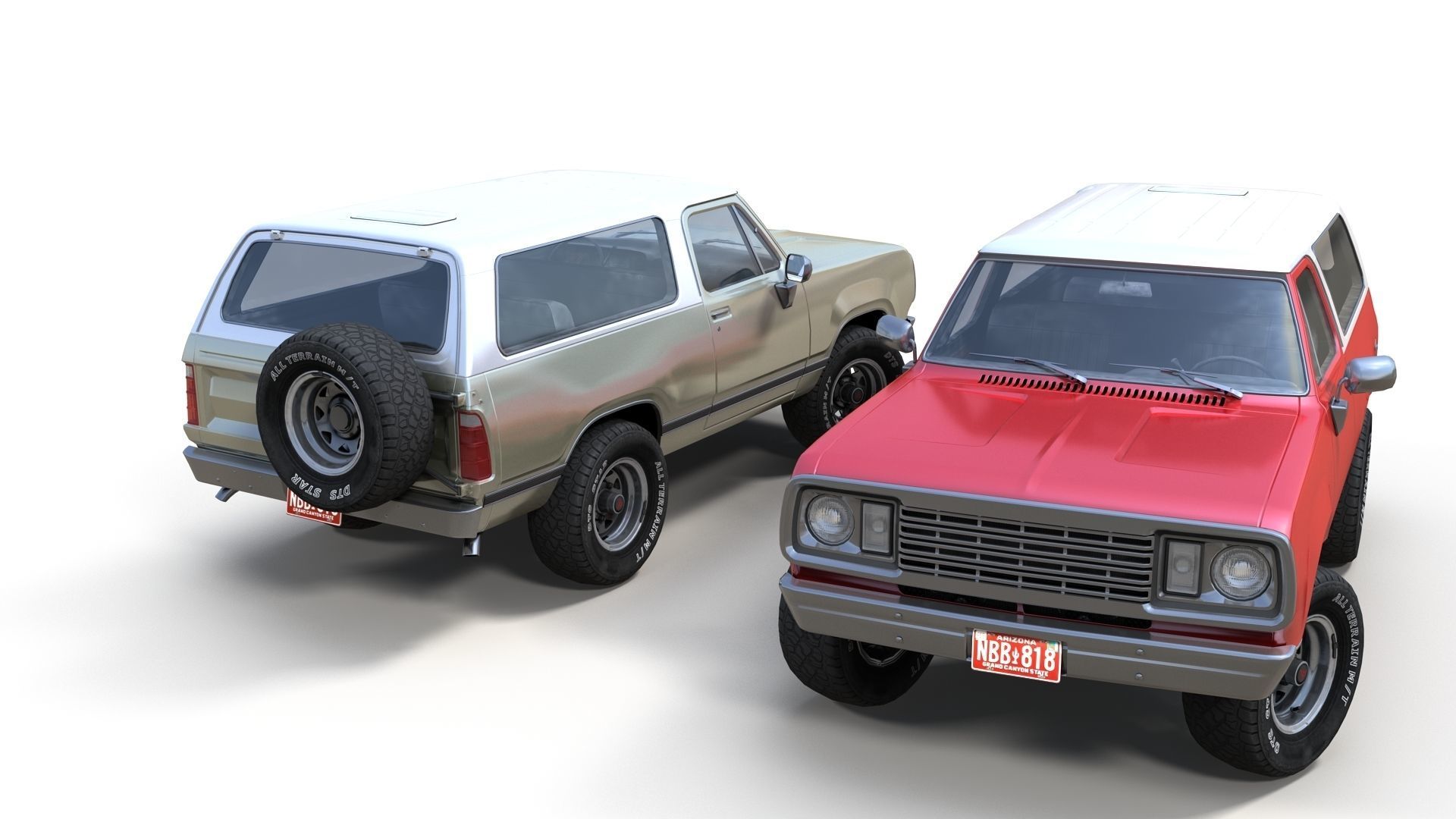 American generic offroad car Low-poly 3D model_2
