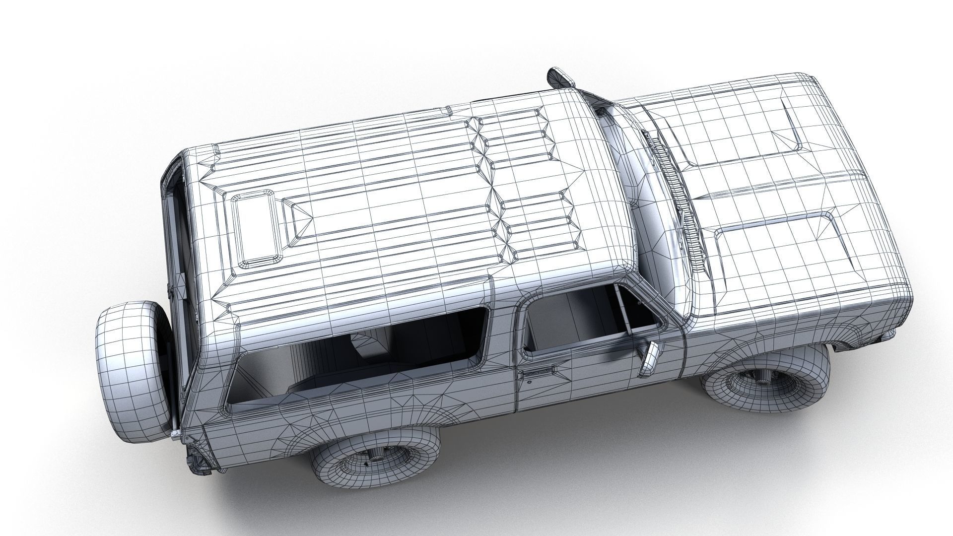 American generic offroad car Low-poly 3D model_18