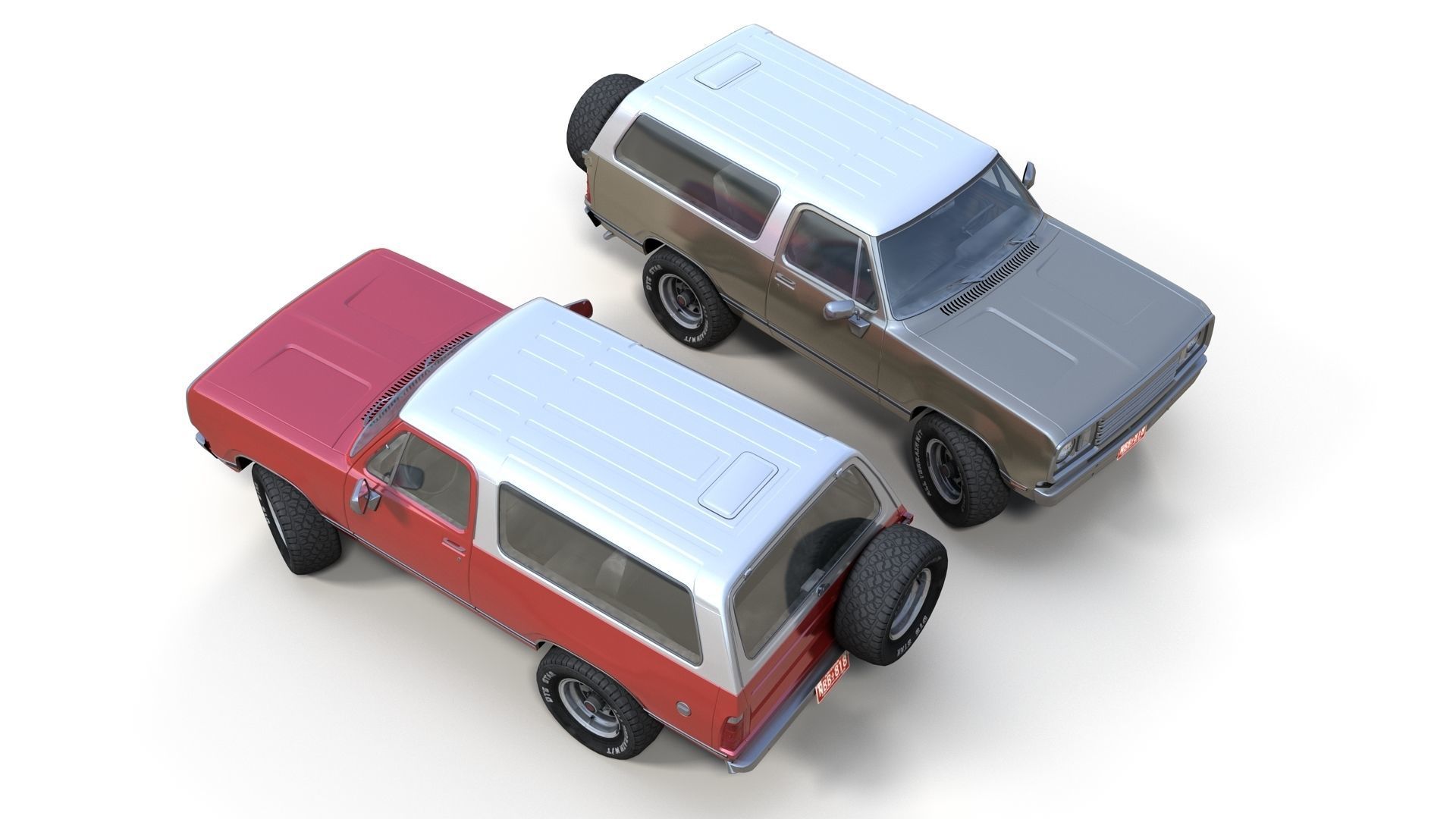 American generic offroad car Low-poly 3D model_3