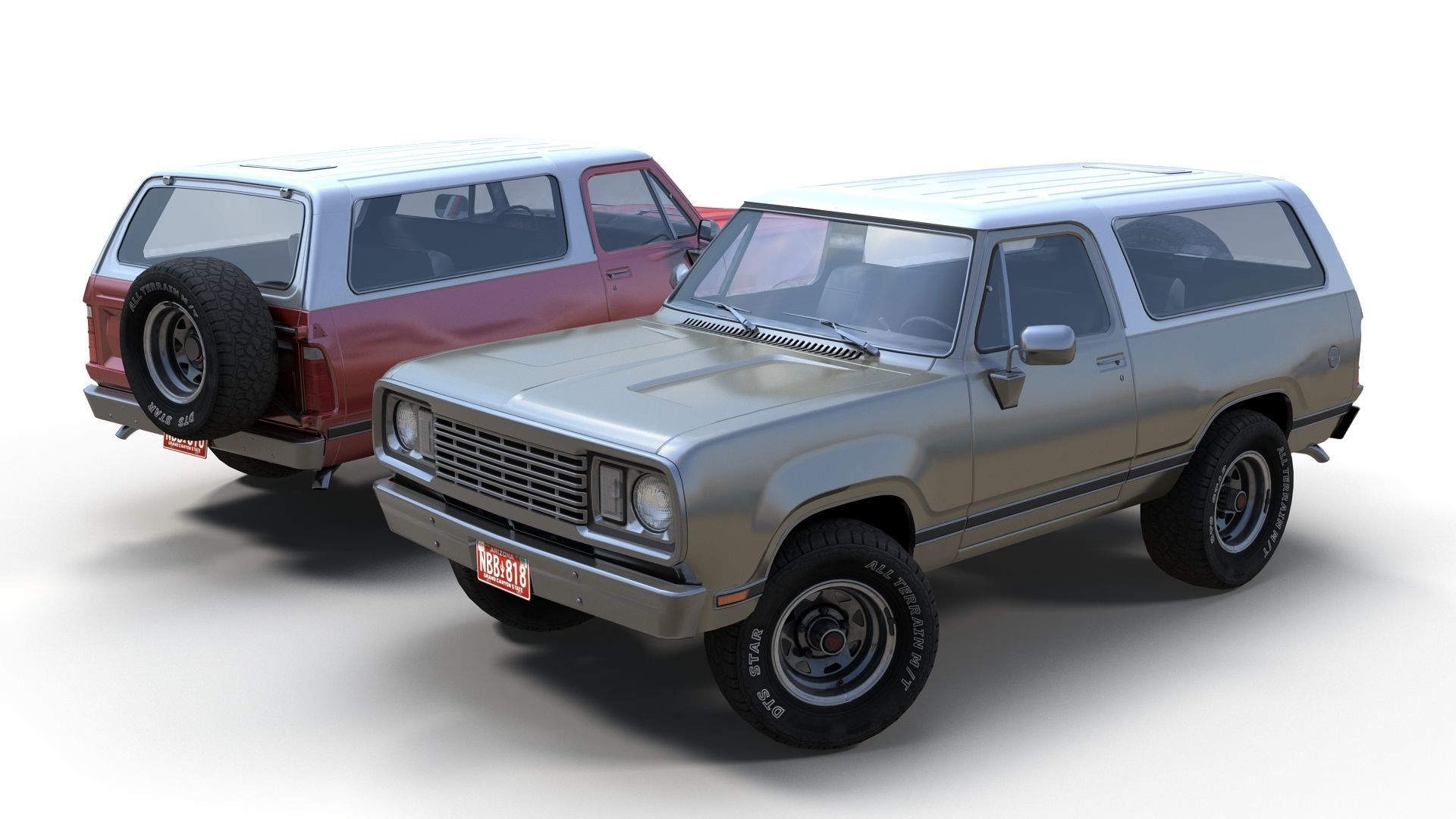 American generic offroad car Low-poly 3D model_5