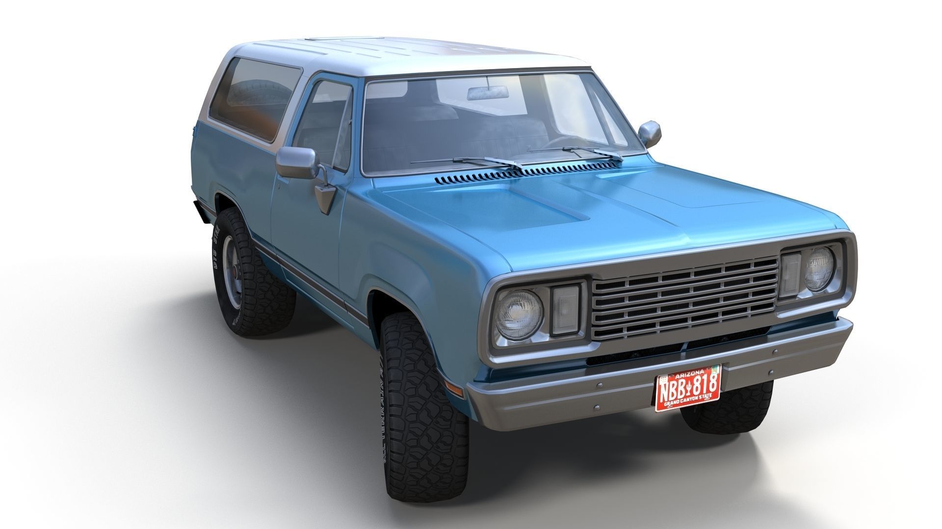 American generic offroad car Low-poly 3D model_12