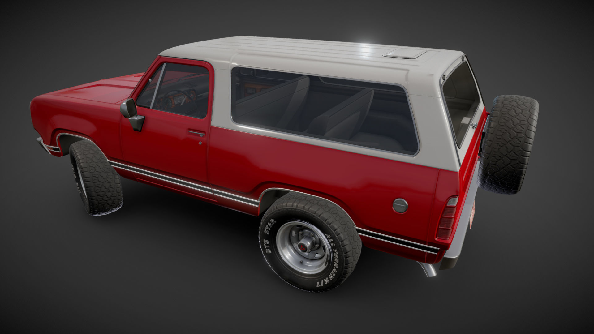 American generic offroad car Low-poly 3D model_24